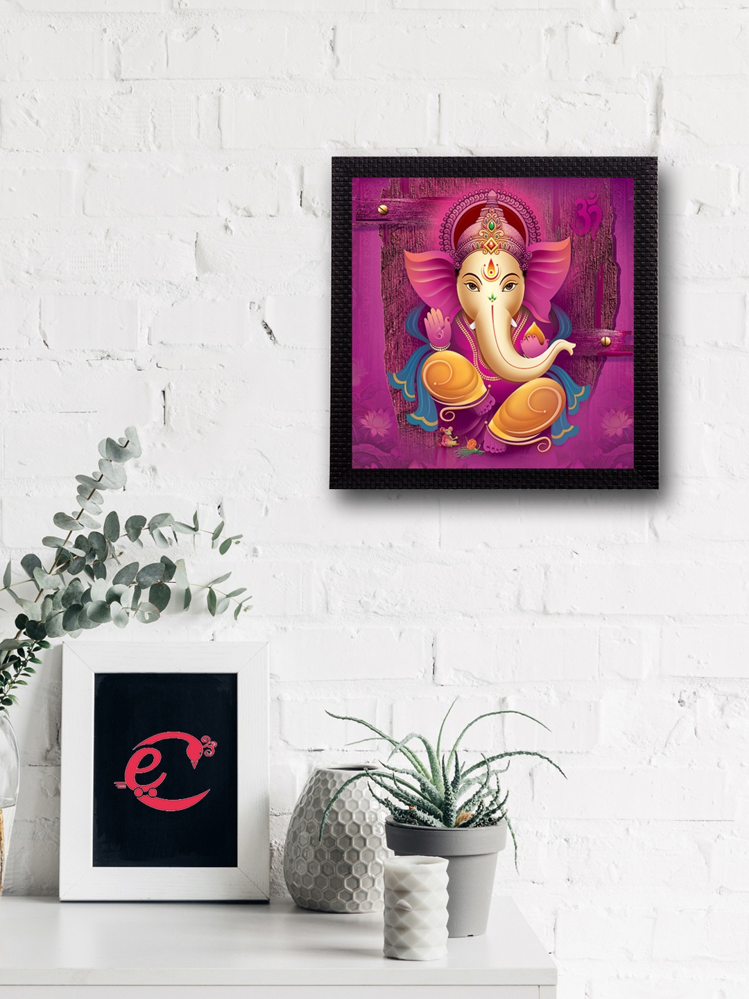 

eCraftIndia Multicoloured Lord Ganesha UV Wall Art, Multi