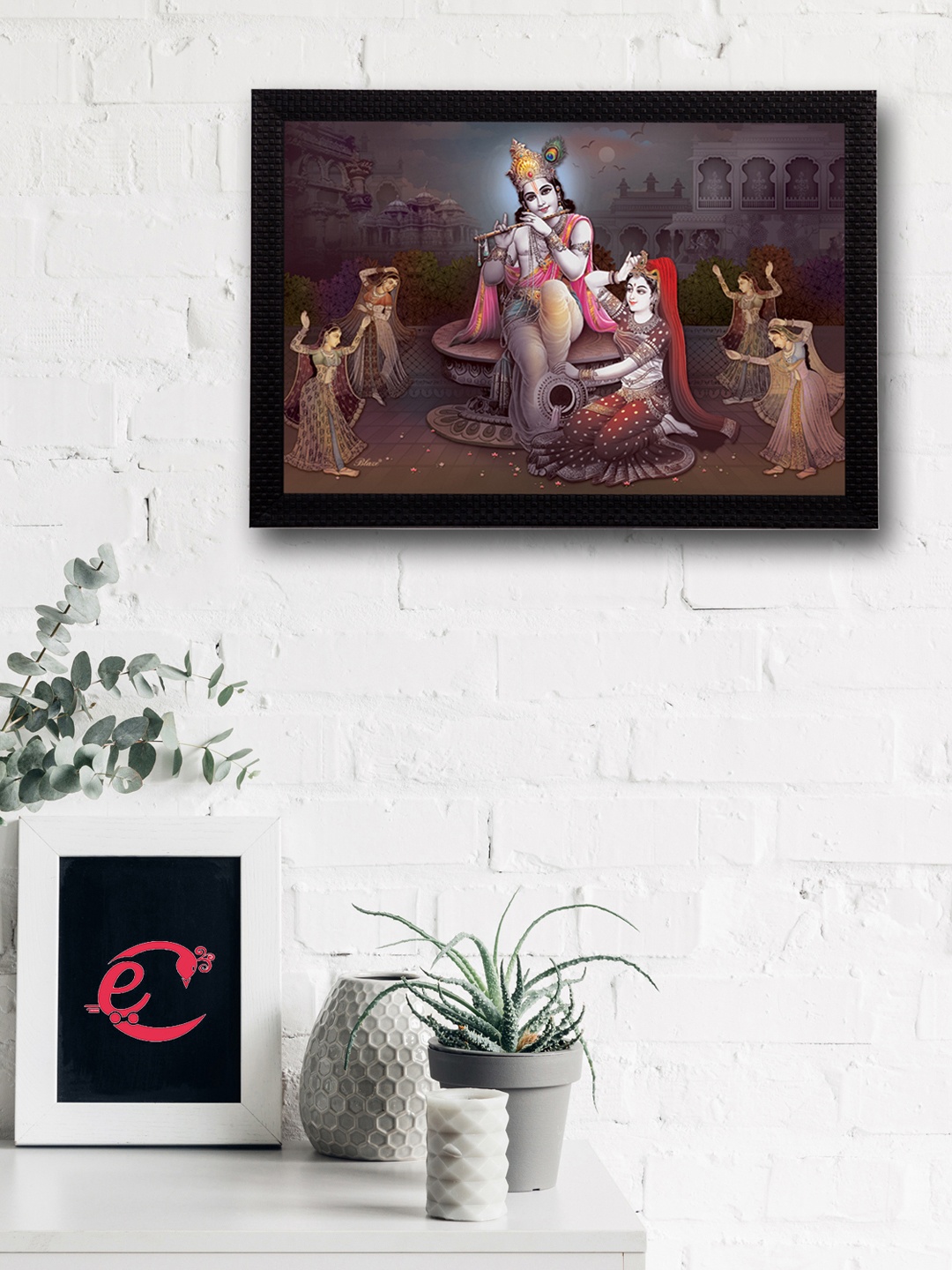 

eCraftIndia Multicoloured Radha Krishna UV Wall Art, Multi