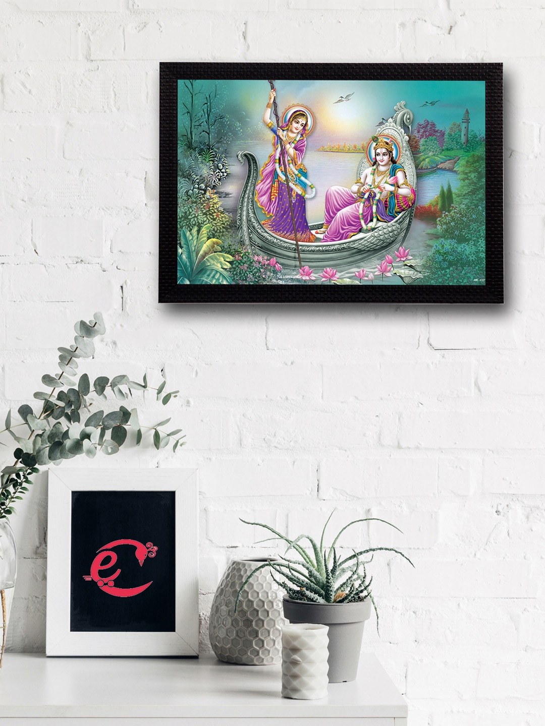 

eCraftIndia Multicoloured Radha Krishna UV Wall Art, Multi