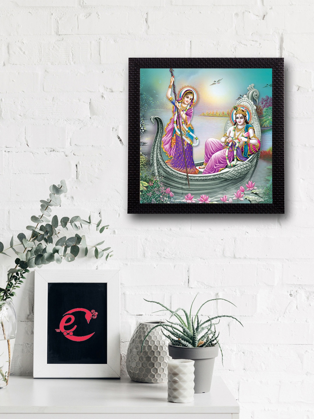 

eCraftIndia Multicoloured Radha Krishna UV Wall Art, Multi