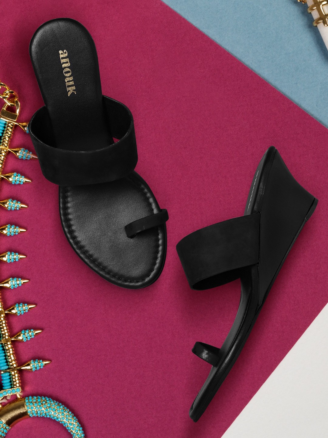 

Anouk Women Black Solid Heels