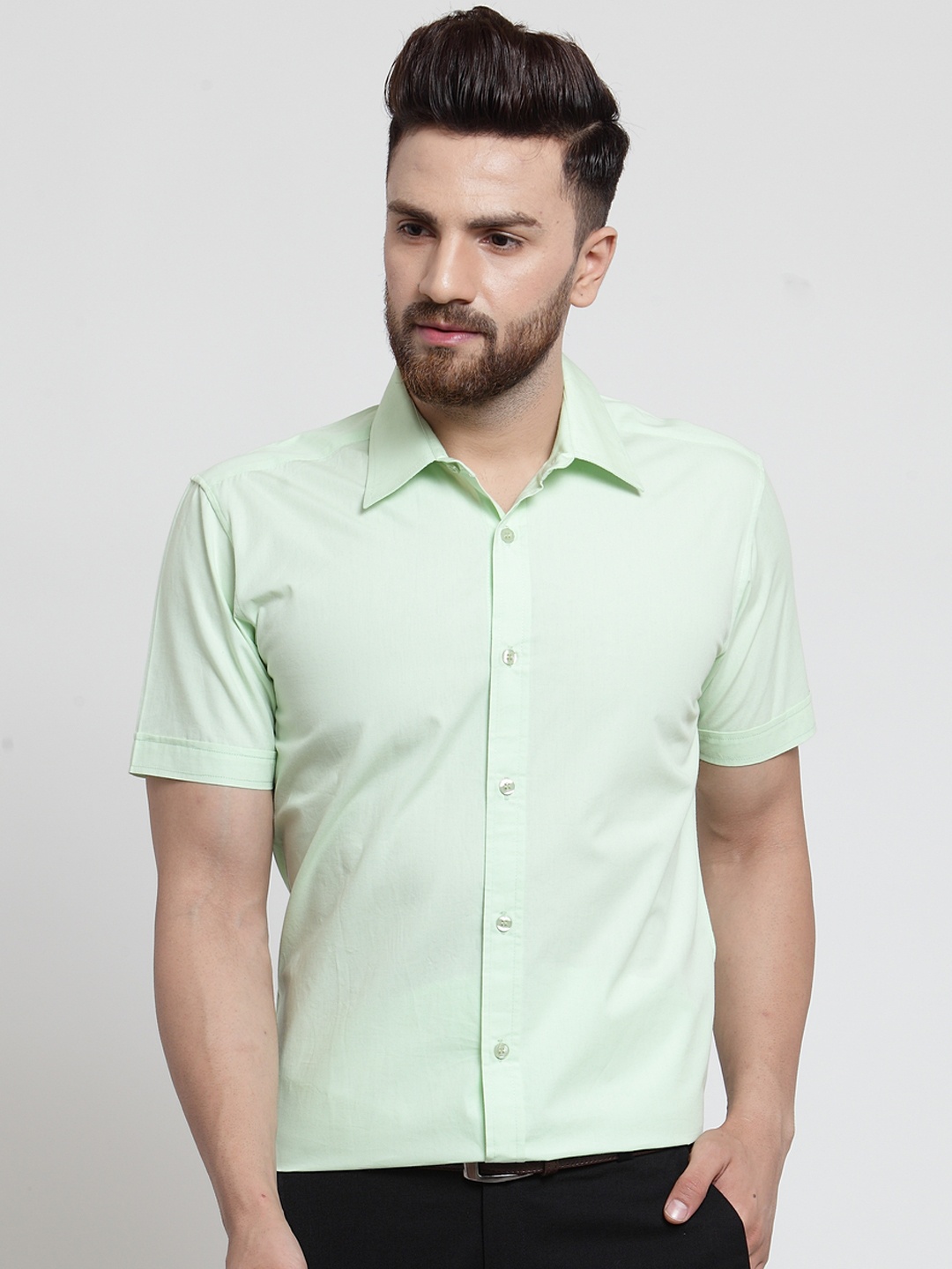 

WESTCLO Men Sea Green Slim Fit Solid Formal Shirt