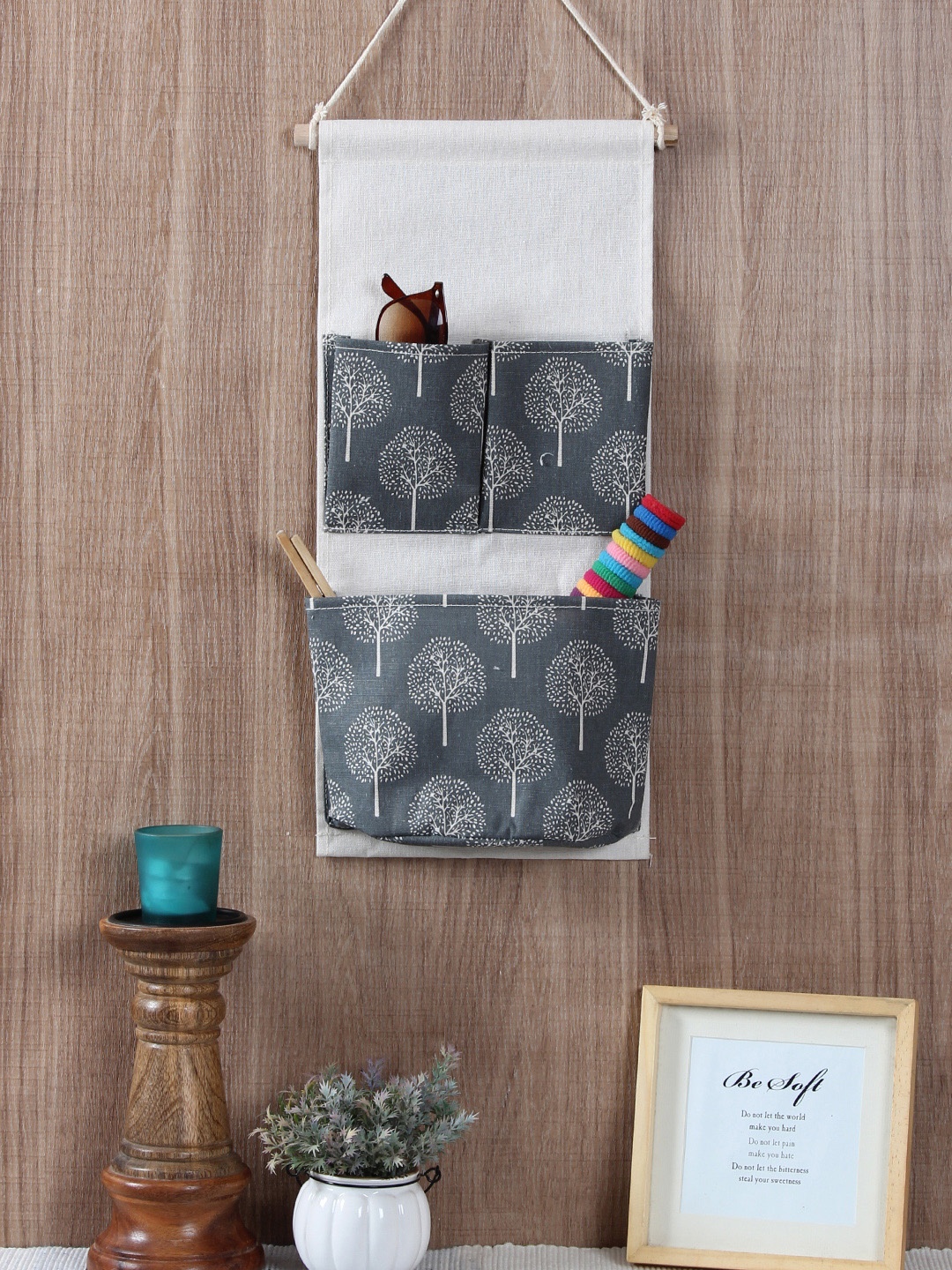 

Cortina White & Grey Printed Handbag Organiser