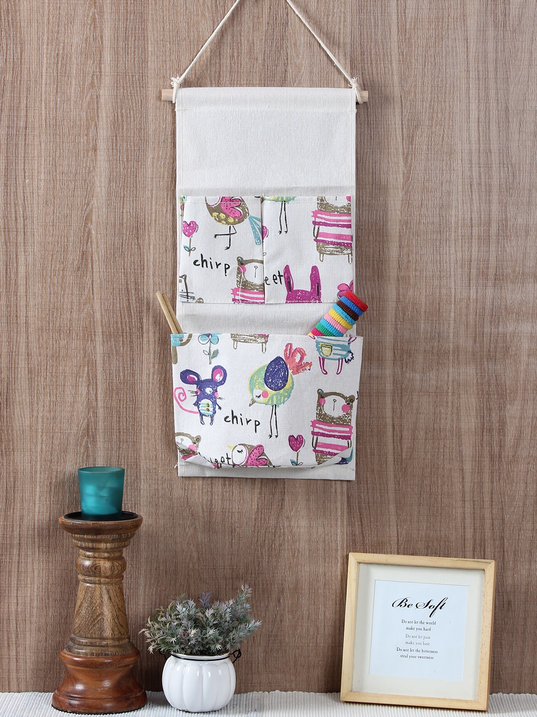 

Cortina White Printed Handbag Organiser