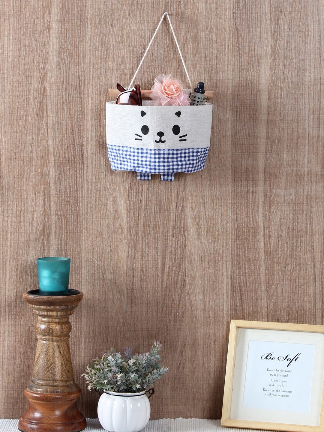 

Cortina White & Blue Printed Handbag Organiser