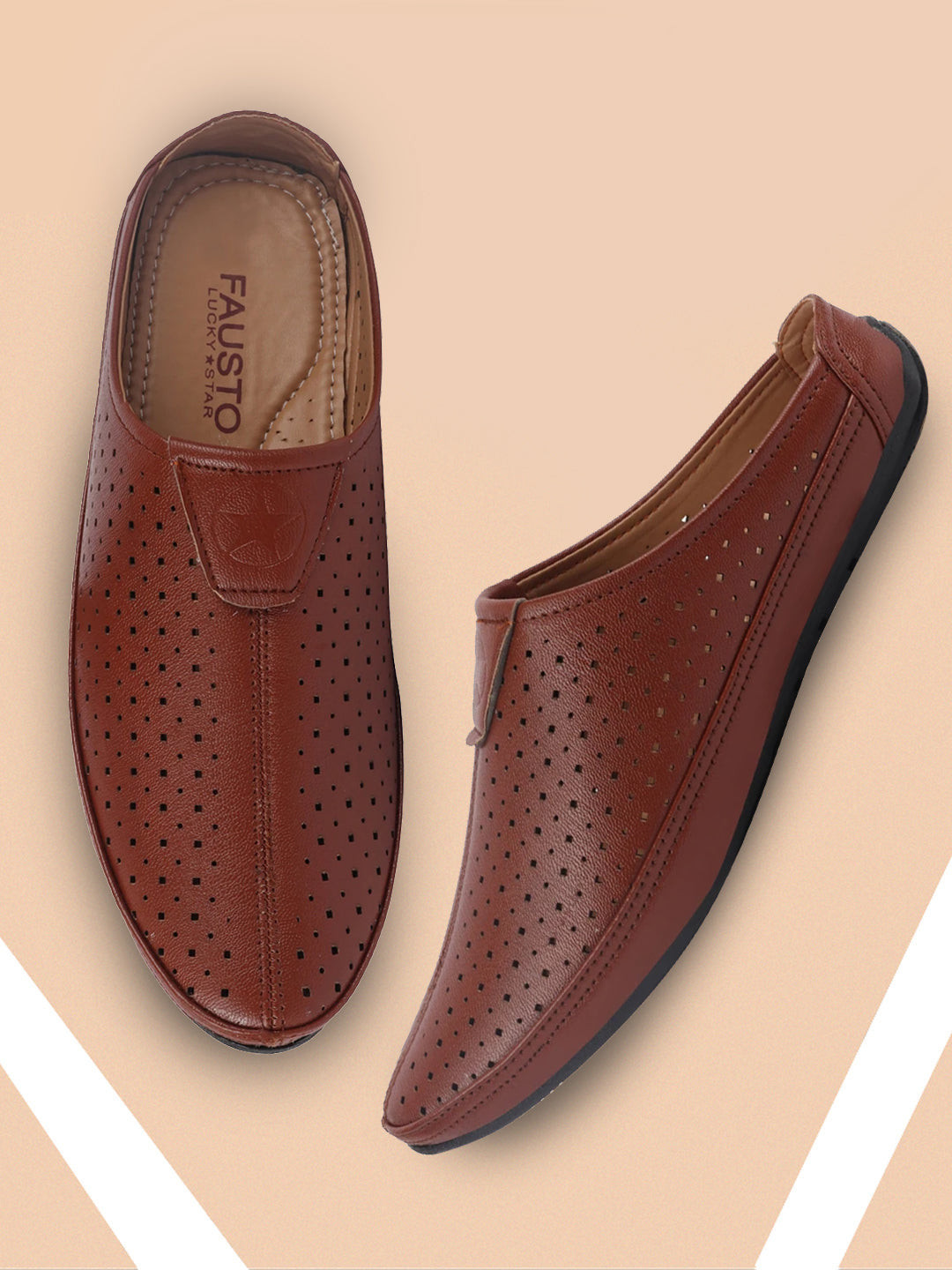 

FAUSTO Men Tan Brown Mojaris