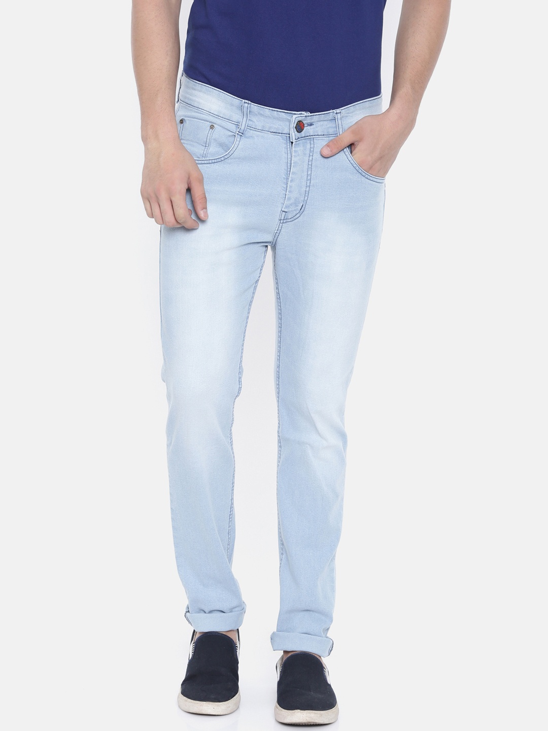 

CINOCCI Men Blue Slim Fit Mid-Rise Clean Look Stretchable Jeans