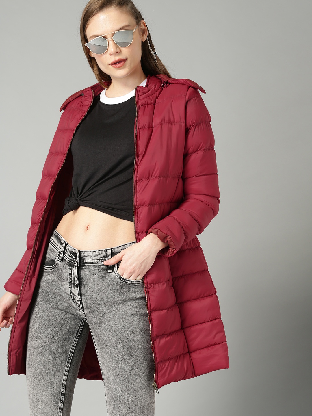 

The Roadster Lifestyle Co Women Red Solid Puffer Jacket