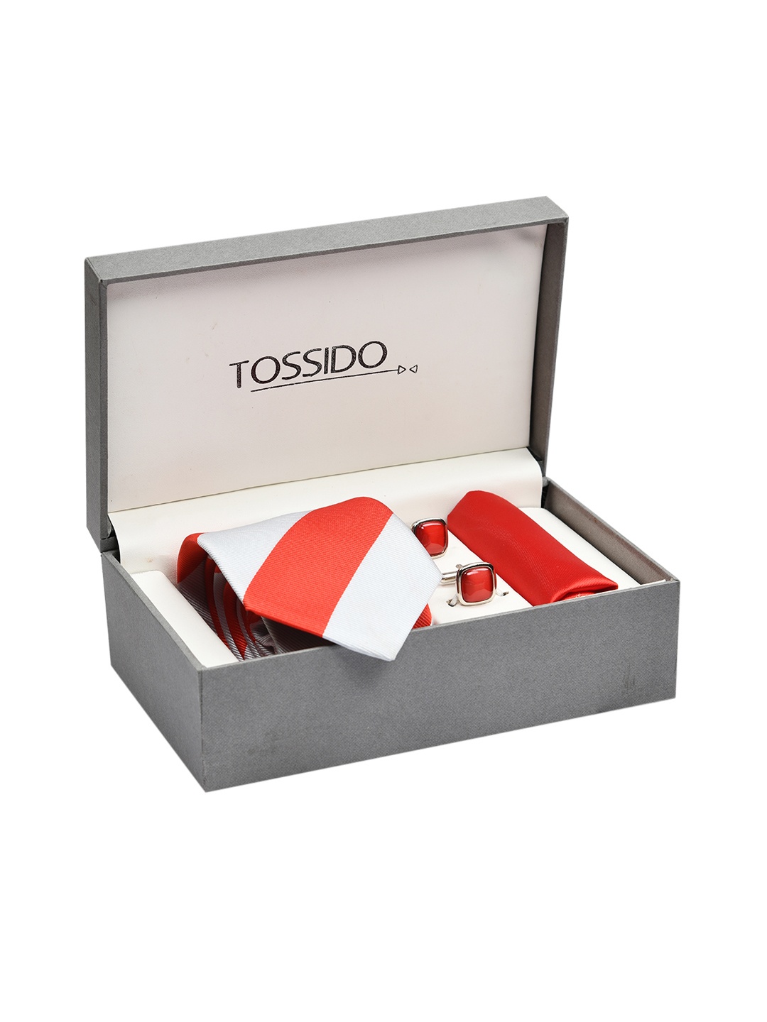 

Tossido Red & White Men Accessory Gift Set