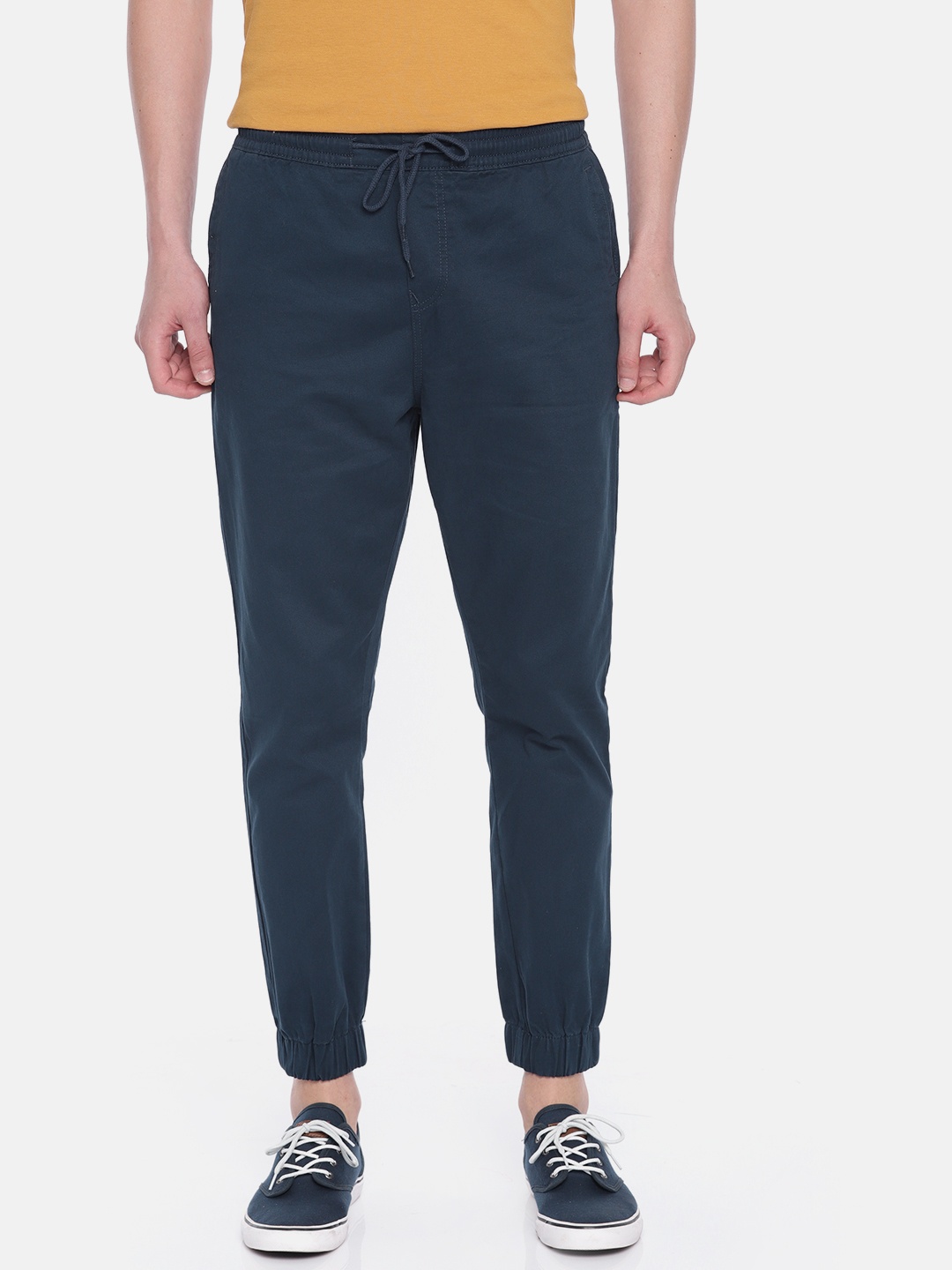 

Mast & Harbour Men Navy Blue Regular Fit Solid Joggers