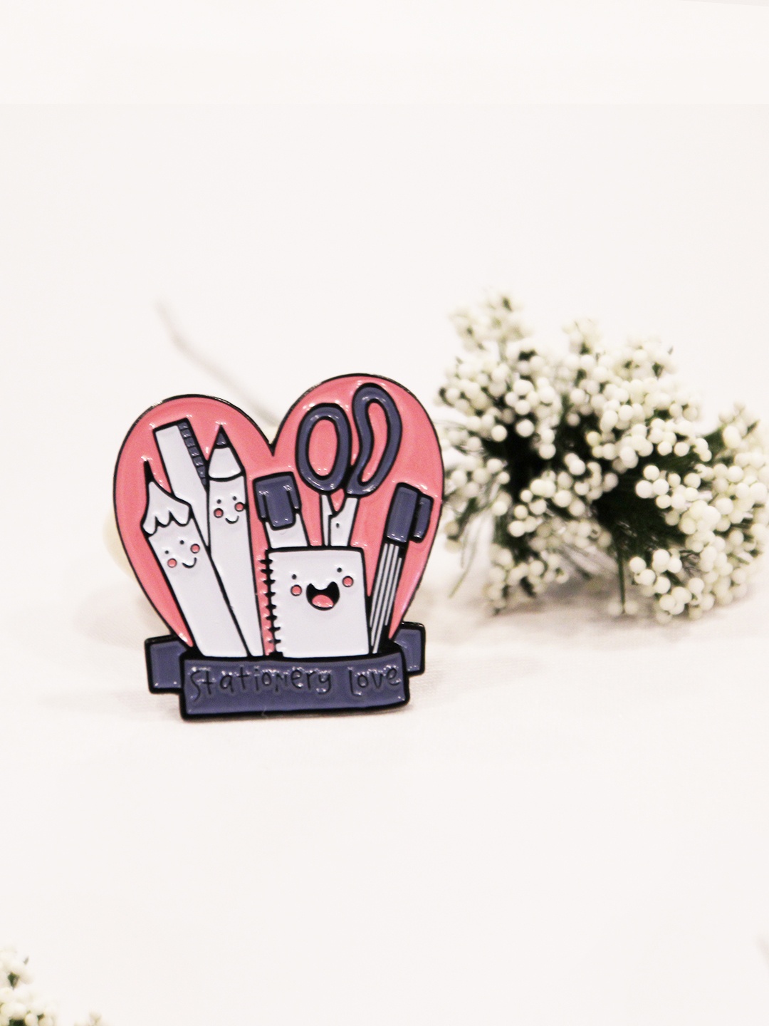 

happywagon Pink Love Shaped Enamel Pin