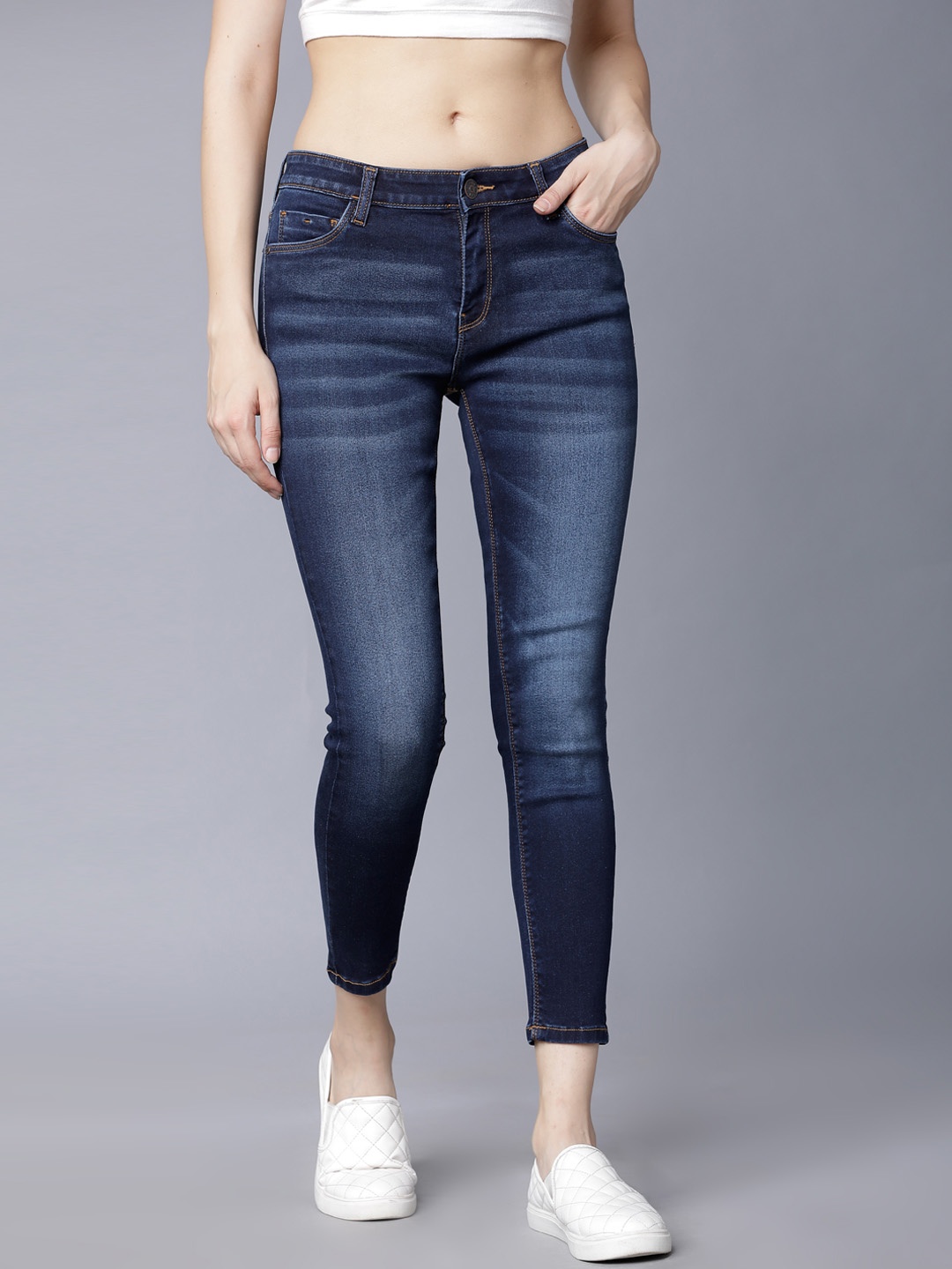 

Tokyo Talkies Women Blue Skinny Fit Mid-Rise Clean Look Jeans