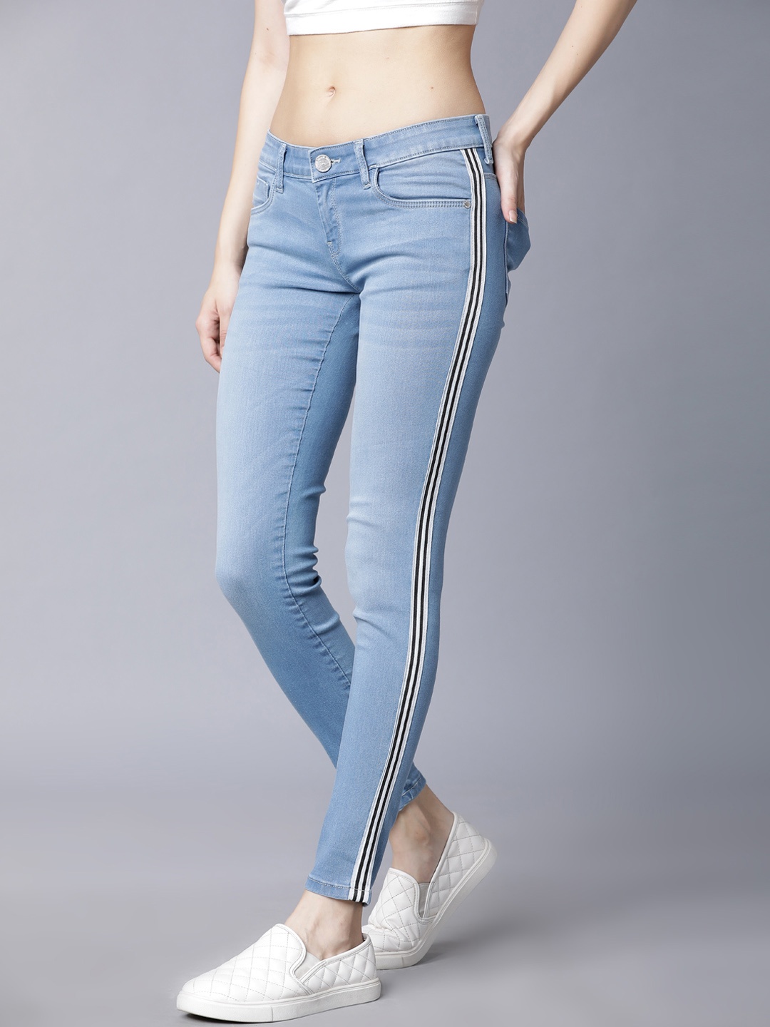 

Tokyo Talkies Women Blue Super Skinny Fit Mid-Rise Clean Look Stretchable Jeans