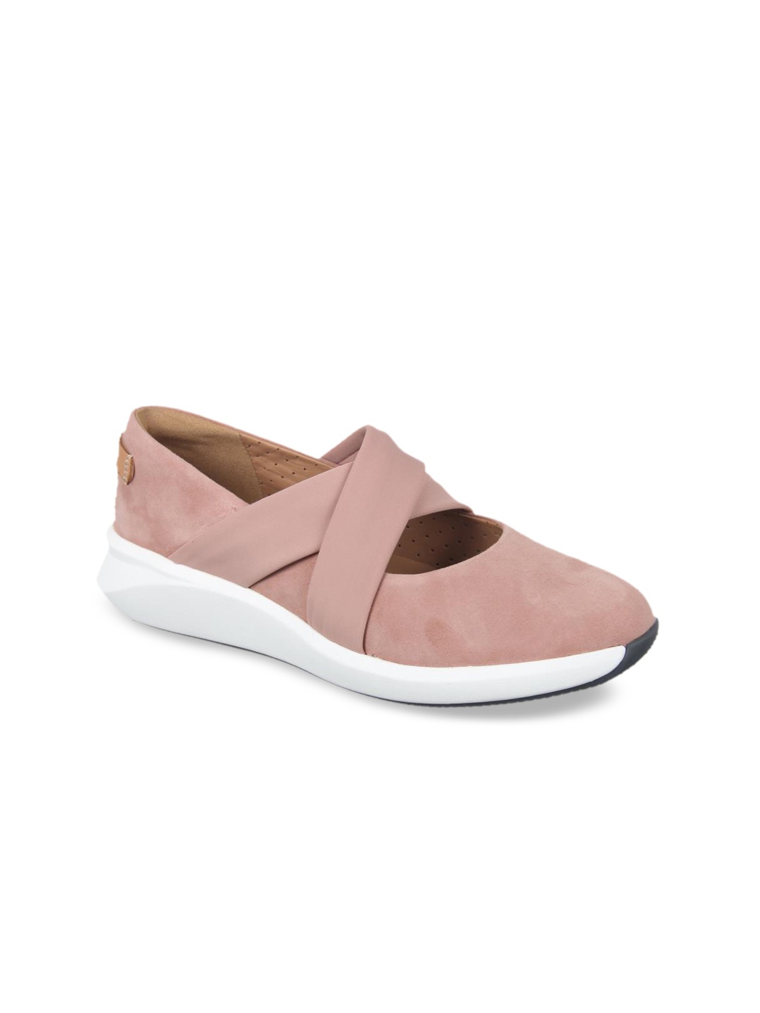 

Clarks Women Pink Slip-On Leather Sneakers