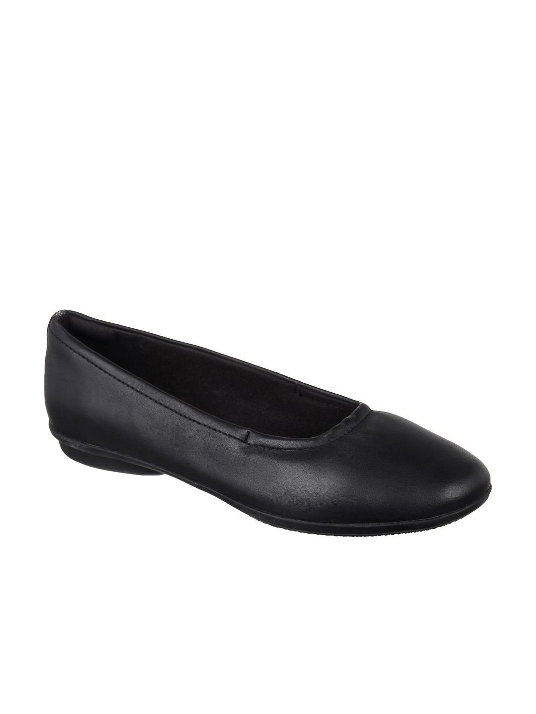 

Clarks Women Black Solid Leather Ballerinas