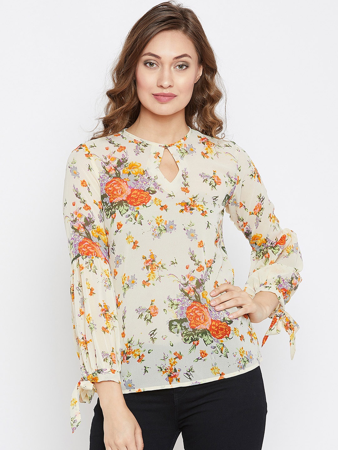 

PURYS Women Yellow Printed Top