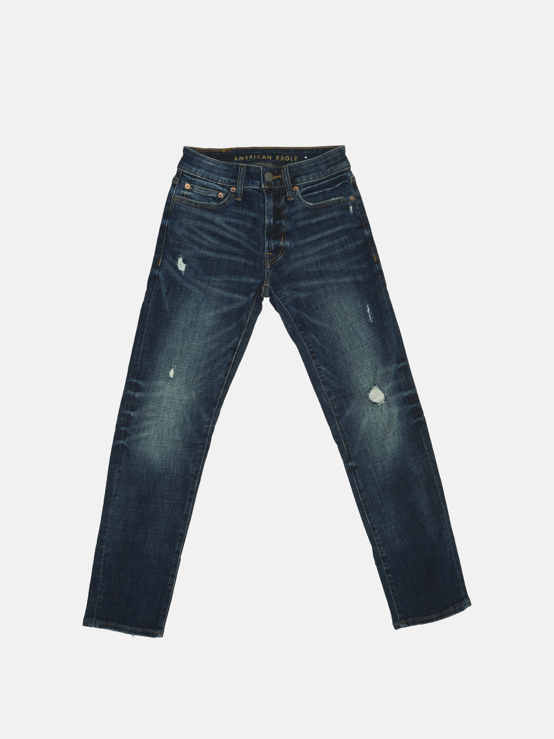 

AMERICAN EAGLE OUTFITTERS Men Blue Regular Fit Mid-Rise Mildly Distressed Stretchable Jeans