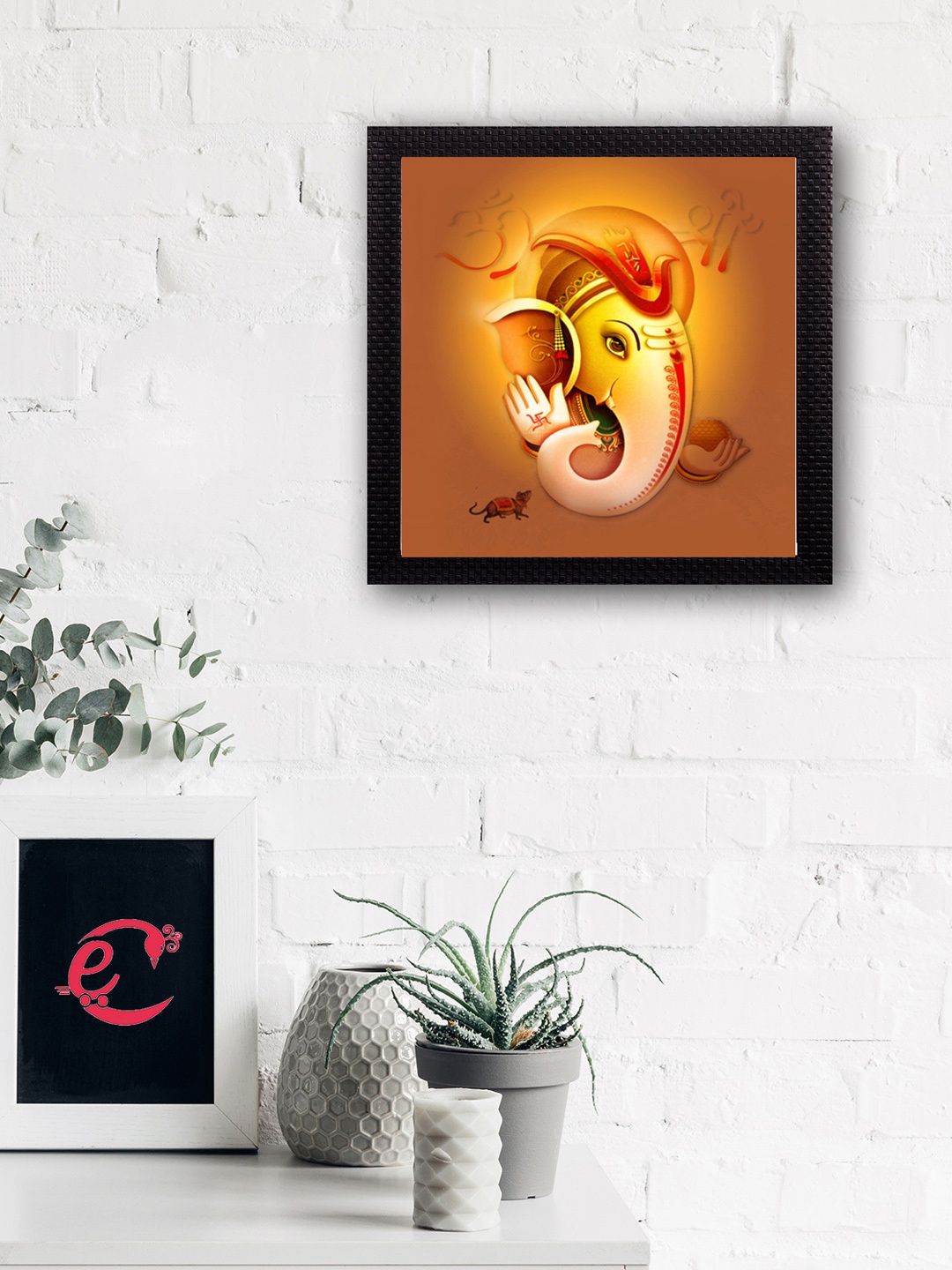 

eCraftIndia Multicoloured Lord Ganesha UV Wall Art, Multi