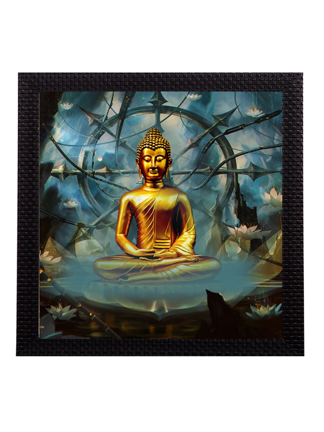 

eCraftIndia Laughing Buddha Design Satin Matt Texture UV Art Painting, Multi