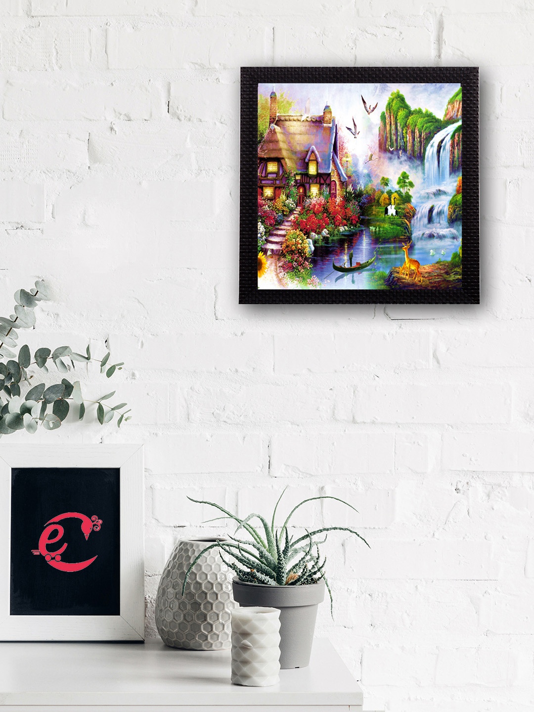 

eCraftIndia Scenary View Matt Textured UV Art Painting, Multi