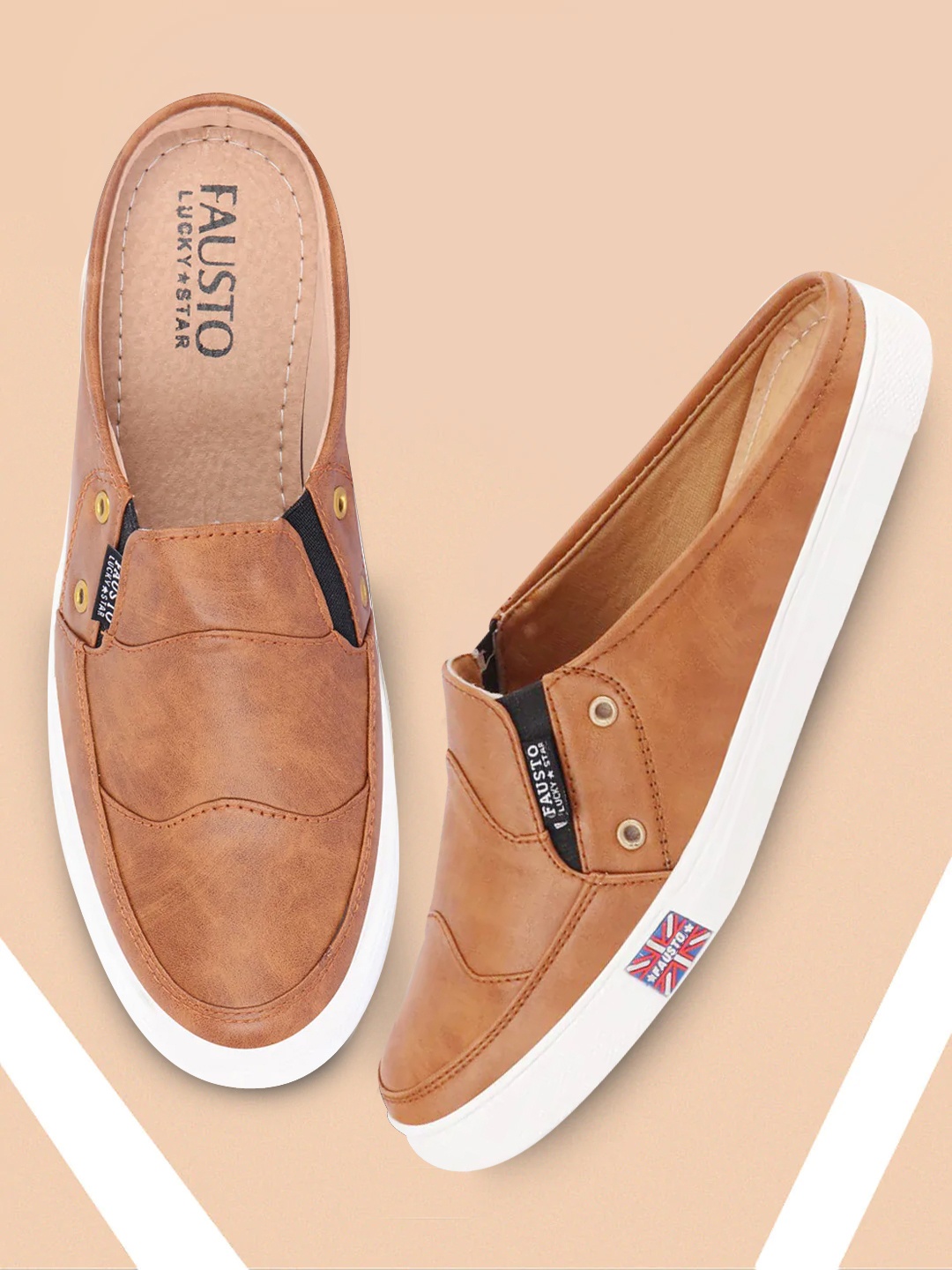

FAUSTO Men Brown Slip-On Sneakers