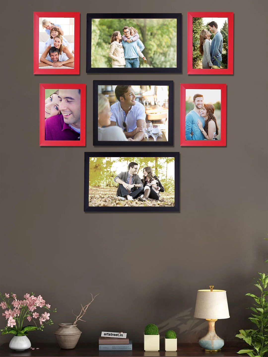 

Art Street Set of 7 Black & Pink Wall Photo Frames