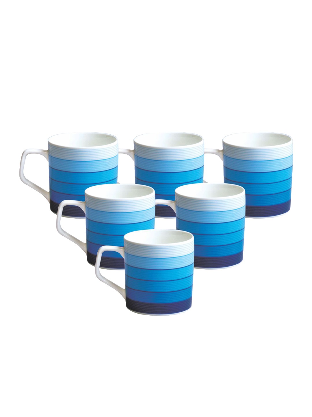 

CLAY CRAFT Set of 6 Multicoloured Printed Tea Cup Set, Multi