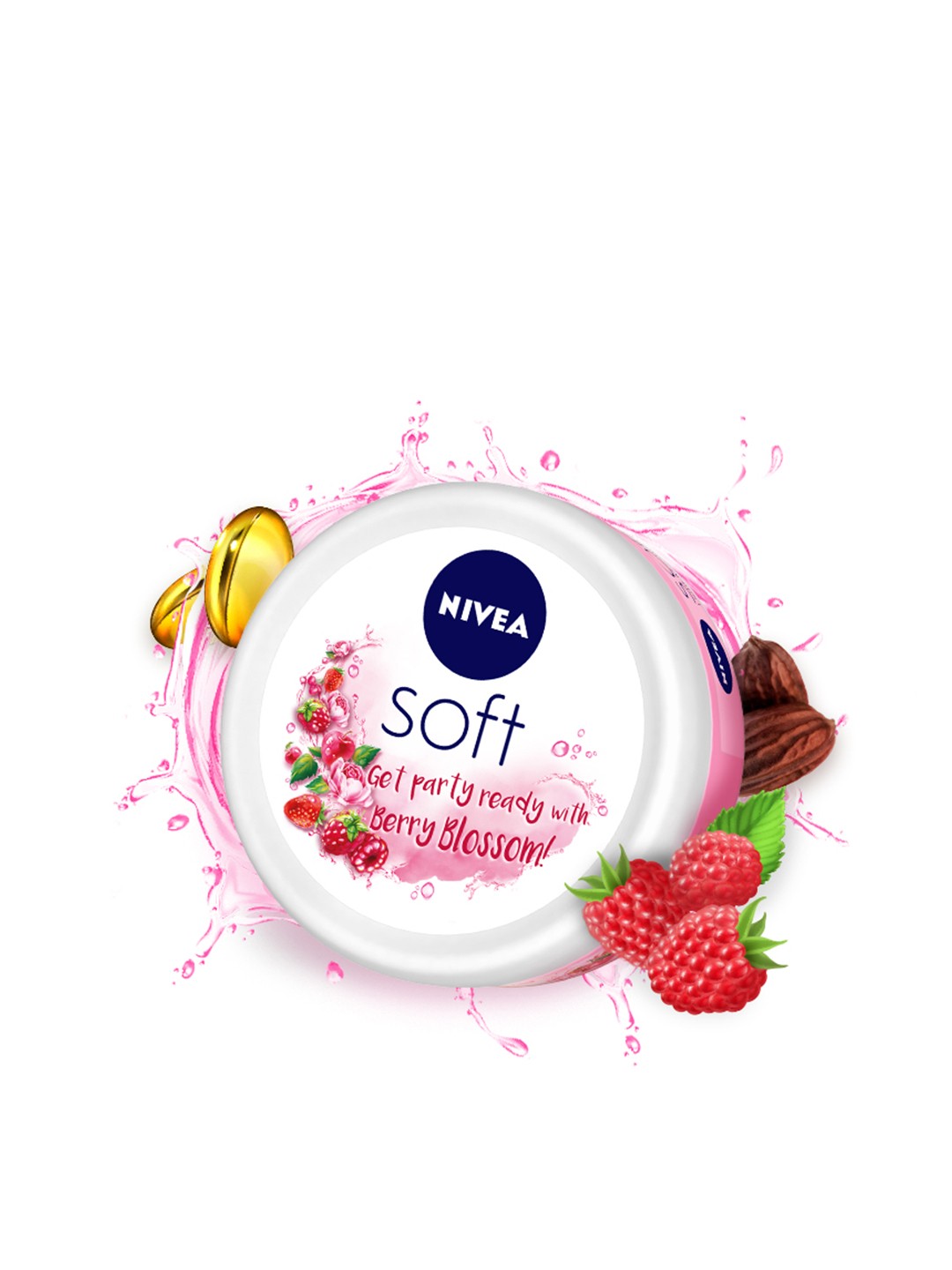 

Nivea Unisex Soft Berry Blossom Mositurizer 100 ml, Pink