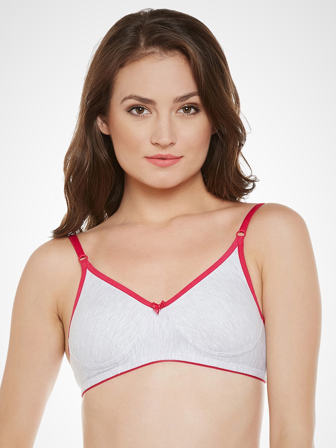 

Claura Grey Melange Solid Non-Wired Lightly Padded T-shirt Bra