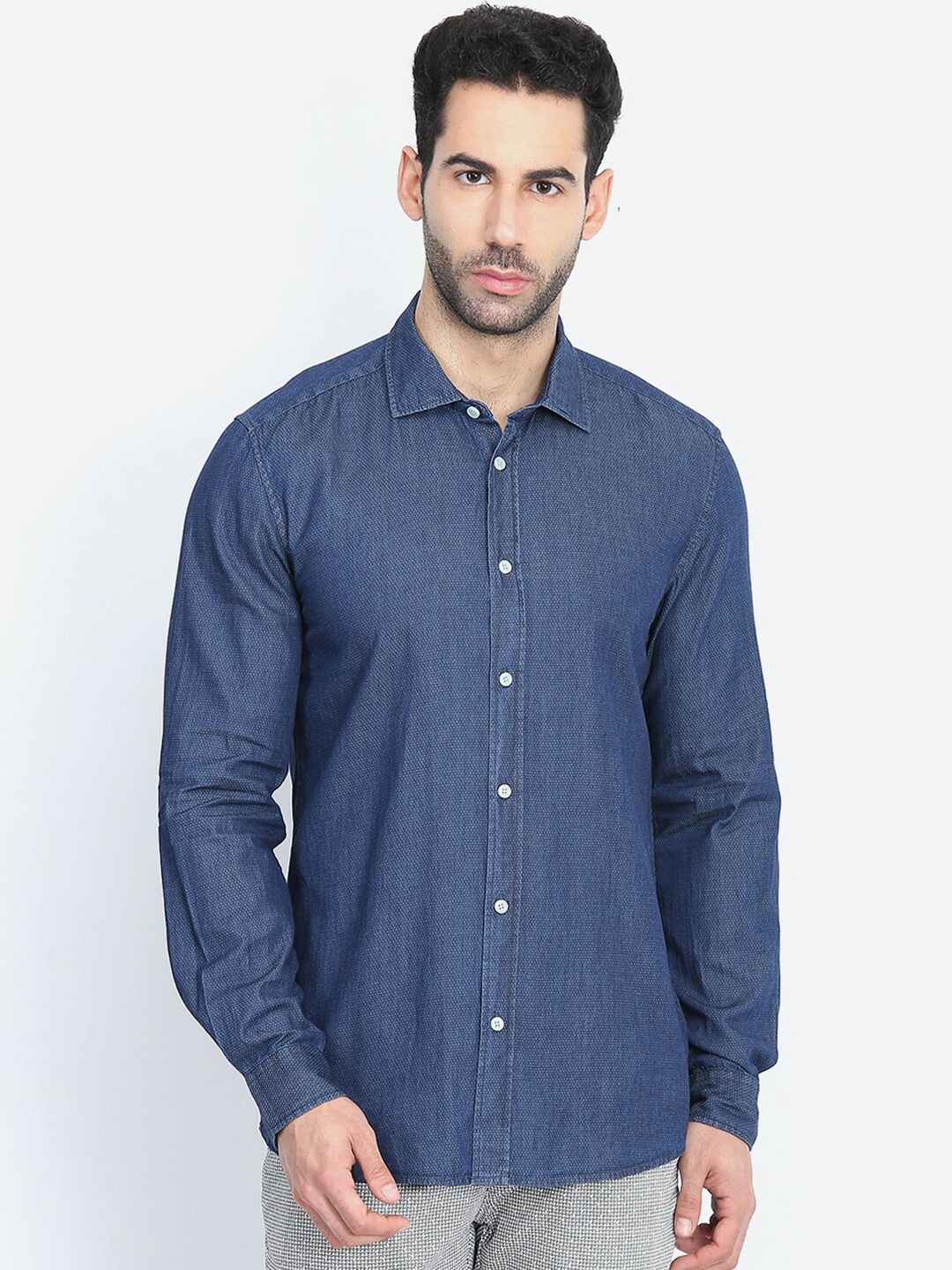 

Antony Morato Men Blue Slim Fit Solid Casual Shirt