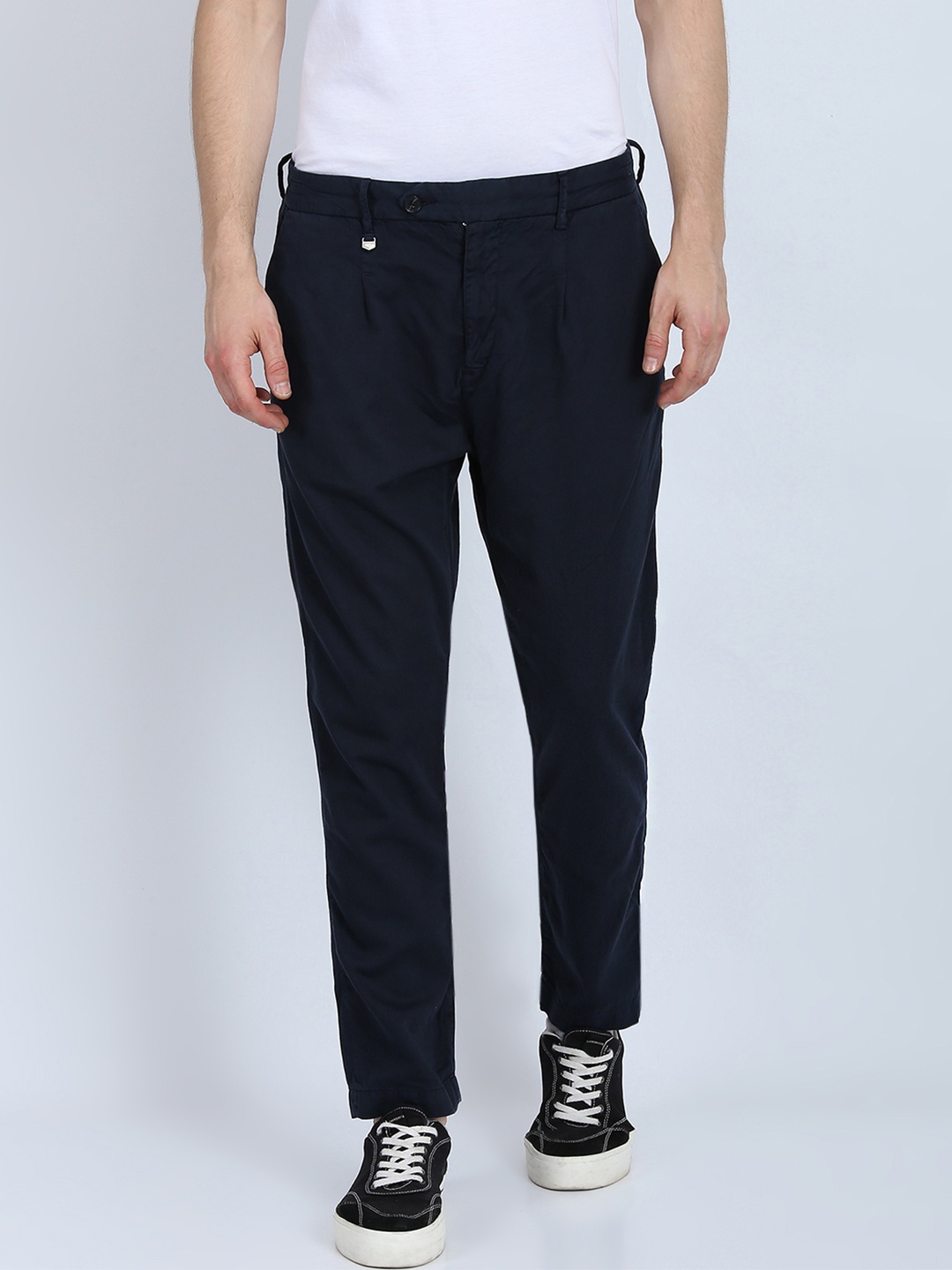 

Antony Morato Men Blue Slim Fit Solid Regular Trousers