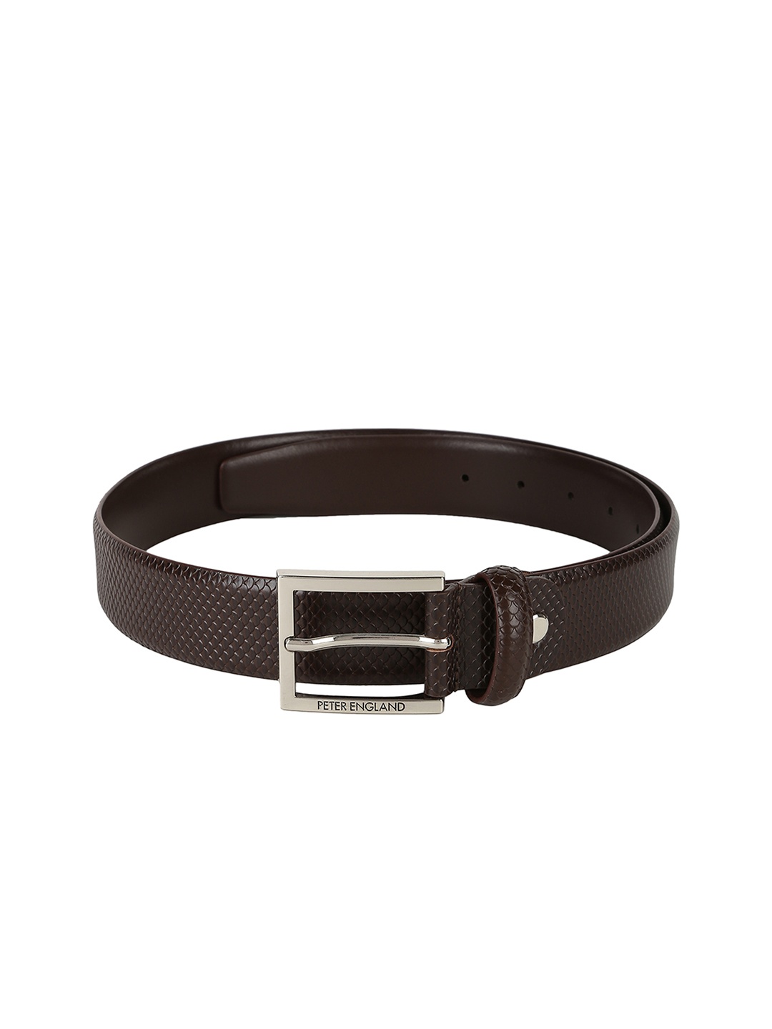 

Peter England Men Brown Textured Leather Belt