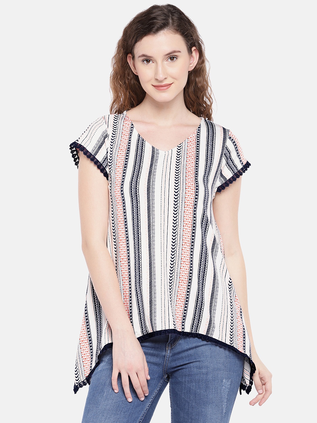 

Globus Women Beige Striped Top