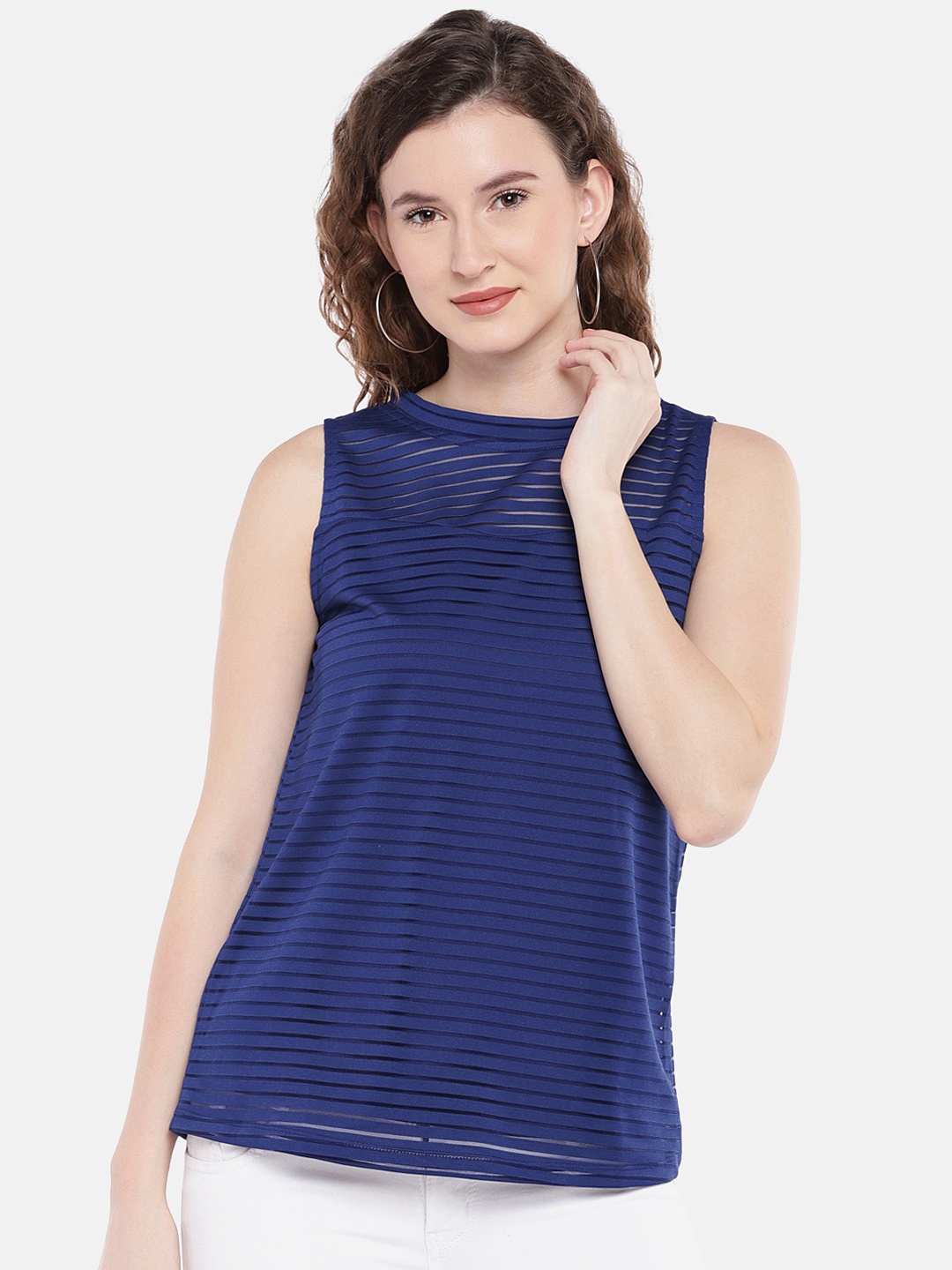 

Globus Women Blue Striped Top