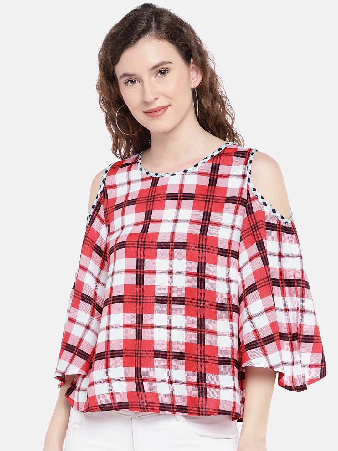 

Globus Women Red Checked Top