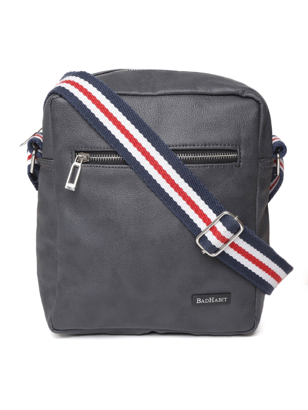 

BAD HABIT Unisex Navy Blue Solid Messenger Bag