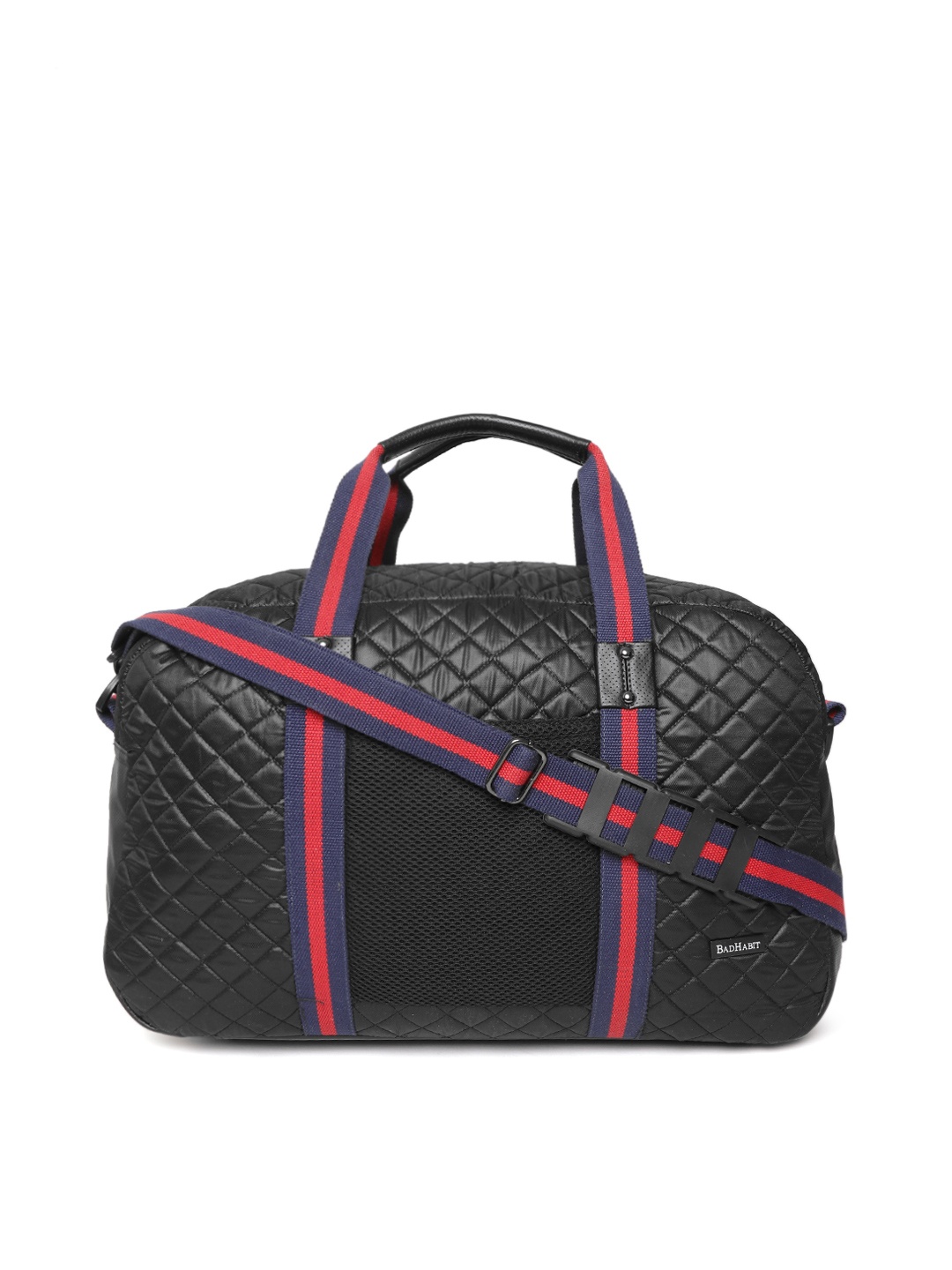 

BAD HABIT Unisex Black Quilted Duffel Bag