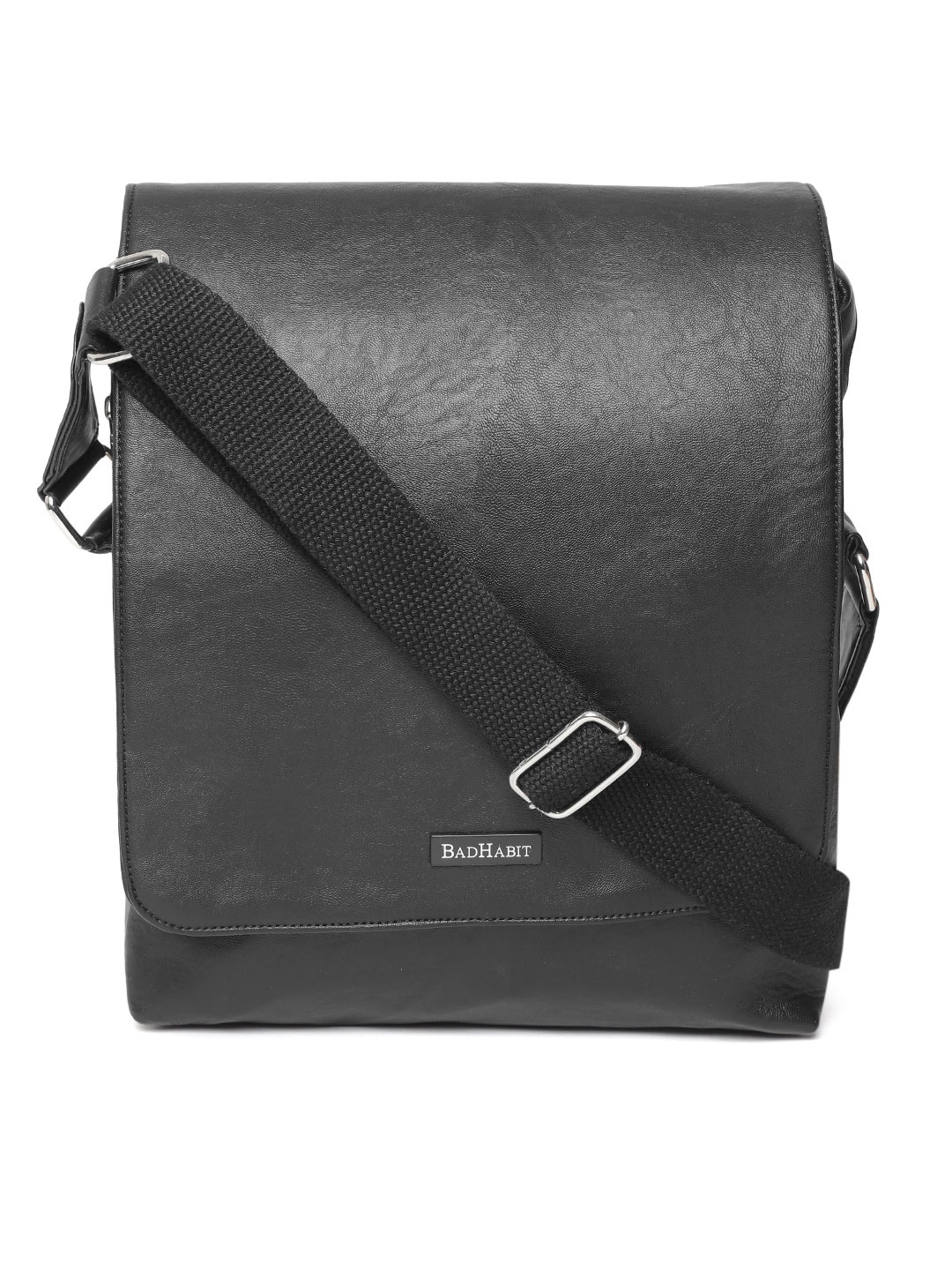 

BAD HABIT Unisex Black Solid Messenger Bag