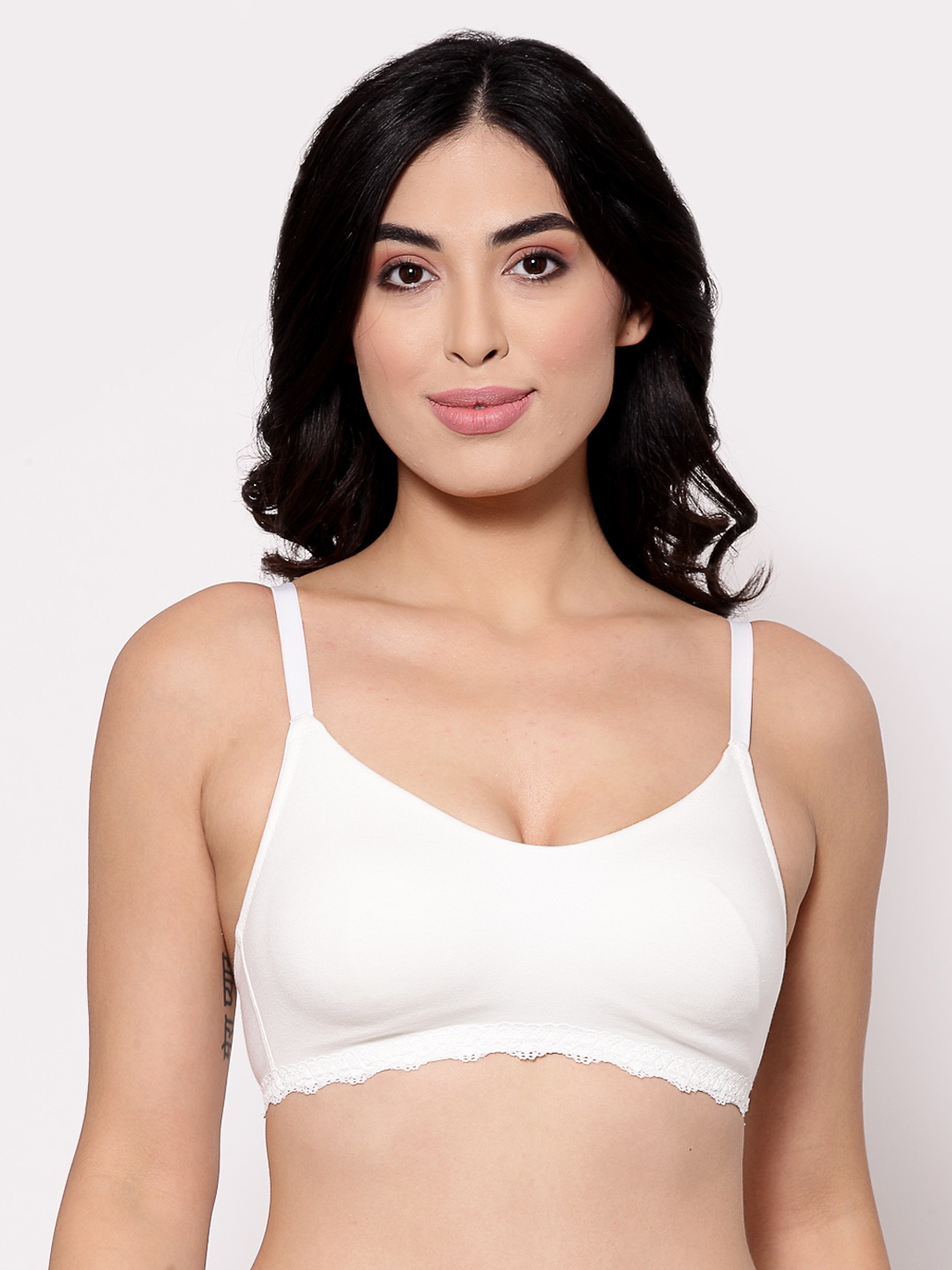 

Inner Sense White Solid Organic Antimicrobial Non-Wired Non Padded Everyday Bra ISB054