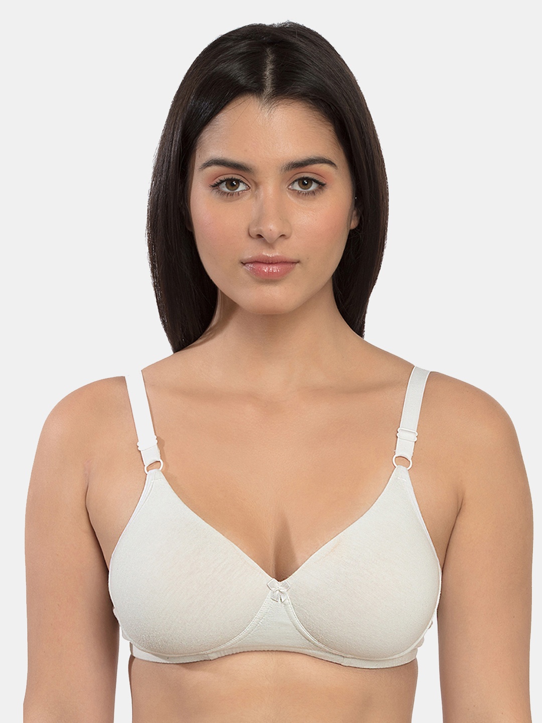 

Inner Sense White Solid Organic Antimicrobial Non-Wired Lightly Padded T-shirt Bra