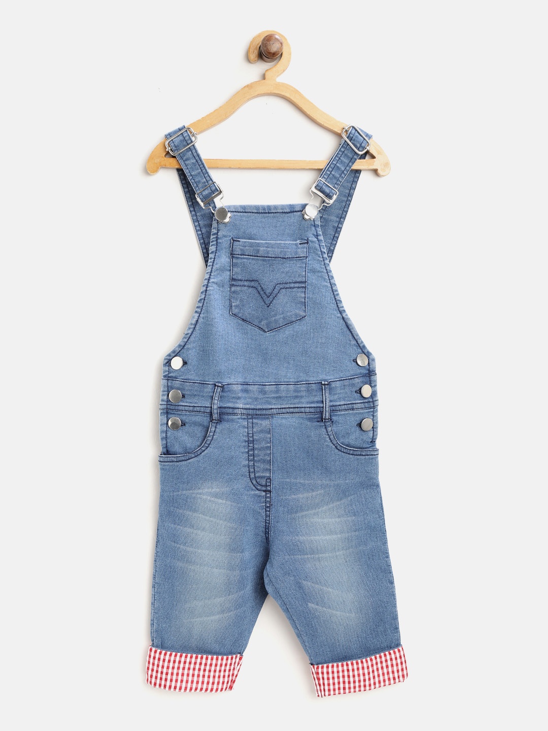 

StyleStone Girls Blue Washed 3/4th Denim Dungarees