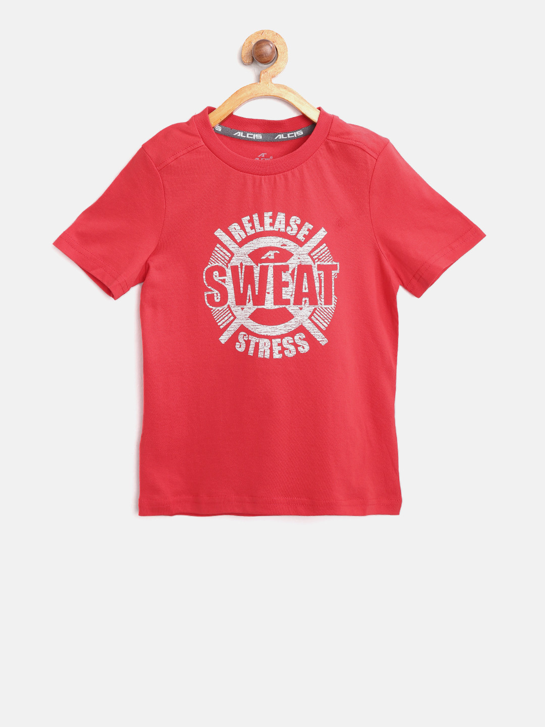 

Alcis Boys Red Printed Round Neck Training T-shirt