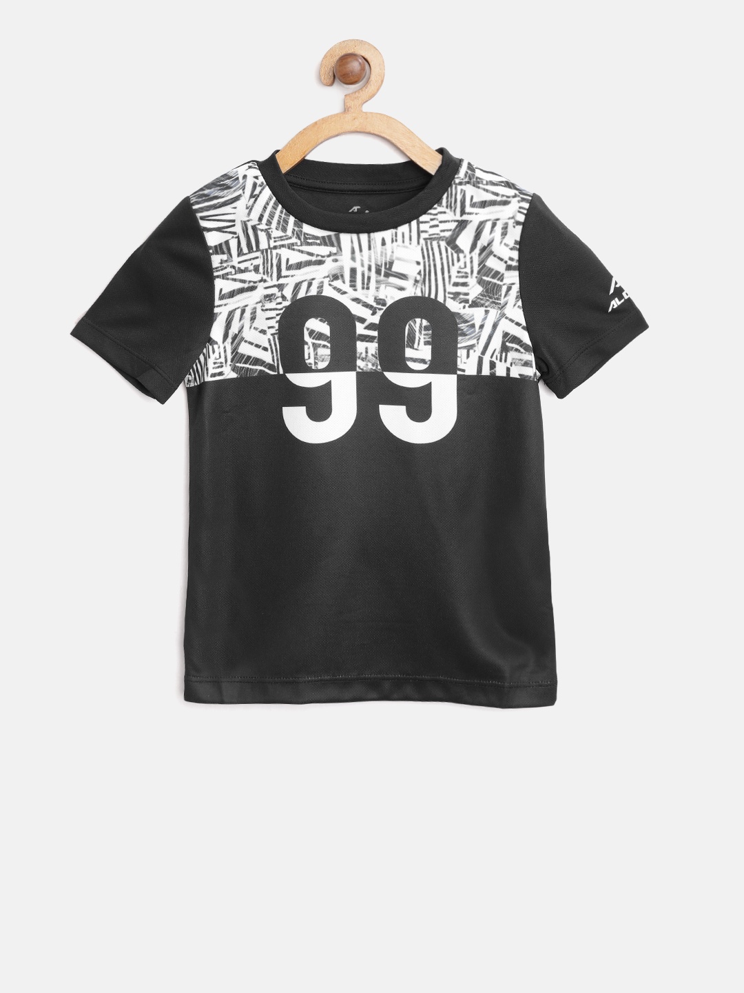 

Alcis Boys Black & White Printed Round Neck T-shirt