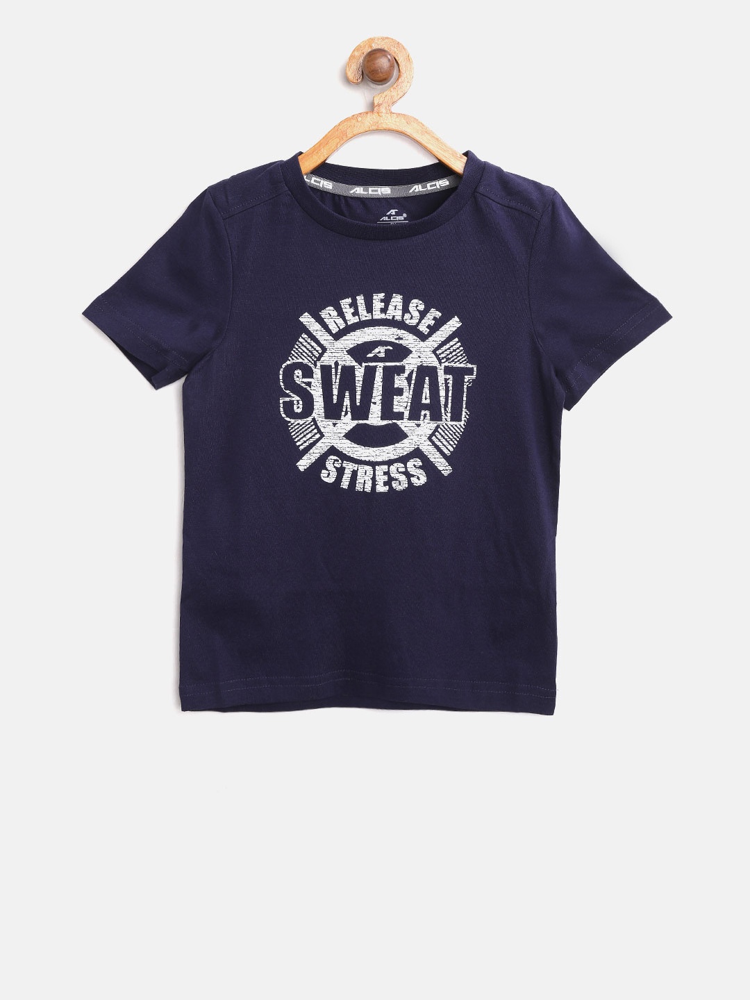 

Alcis Boys Navy Blue Printed Round Neck Training T-shirt