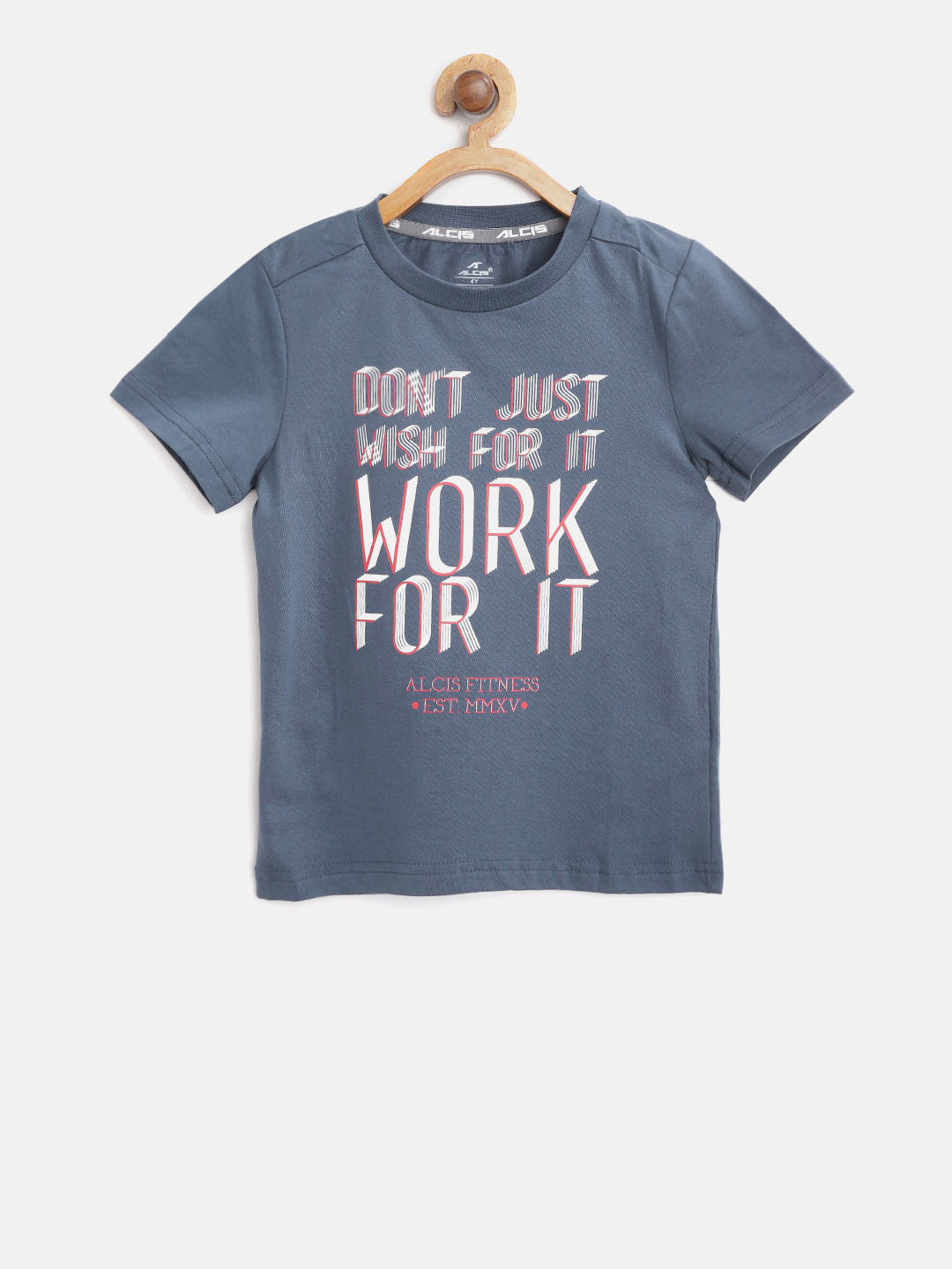 

Alcis Boys Navy Blue Printed Round Neck Training T-shirt