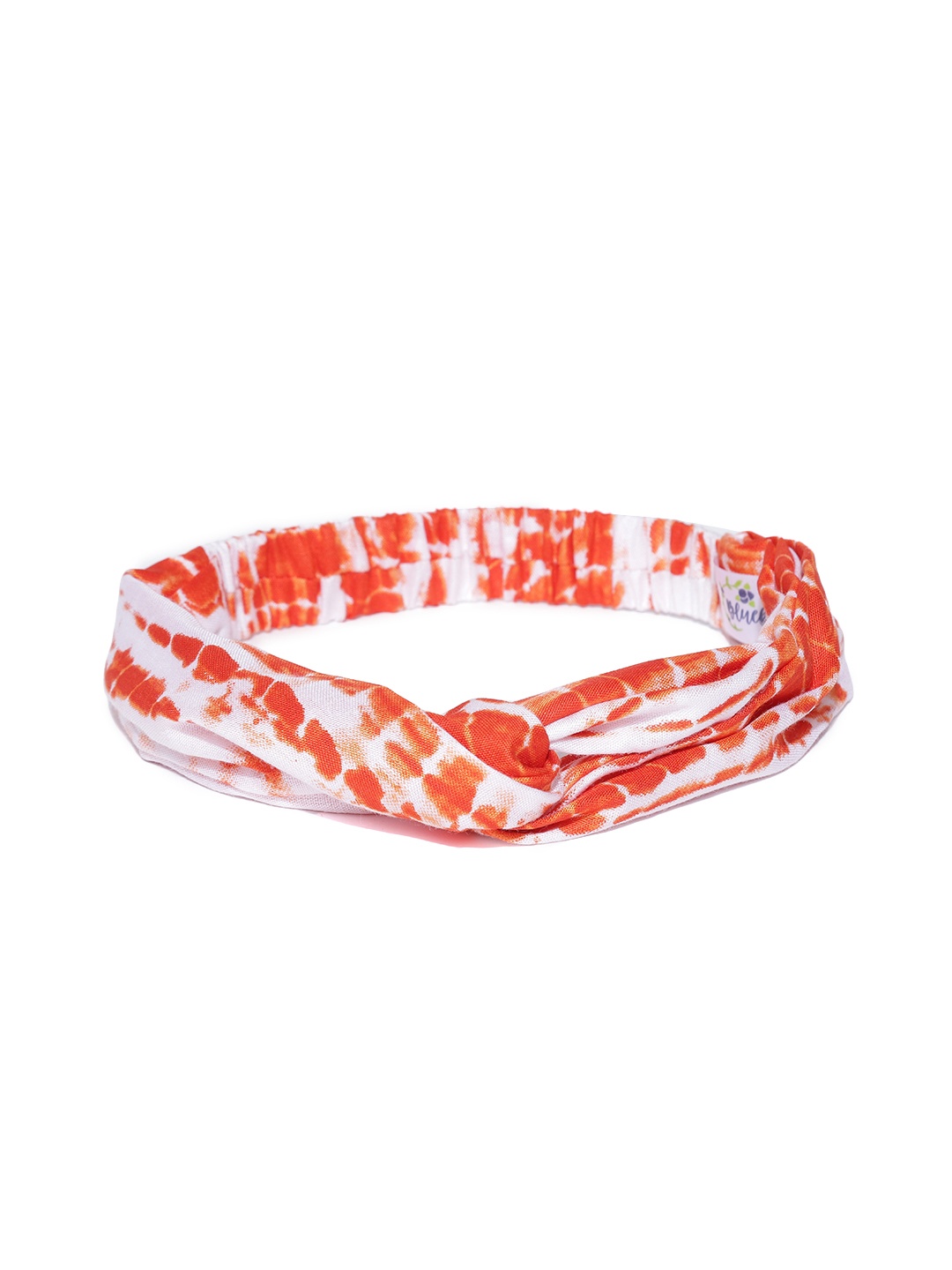 

Blueberry Women Orange & Off-White Tie-Dye Hairband with Knot Detail