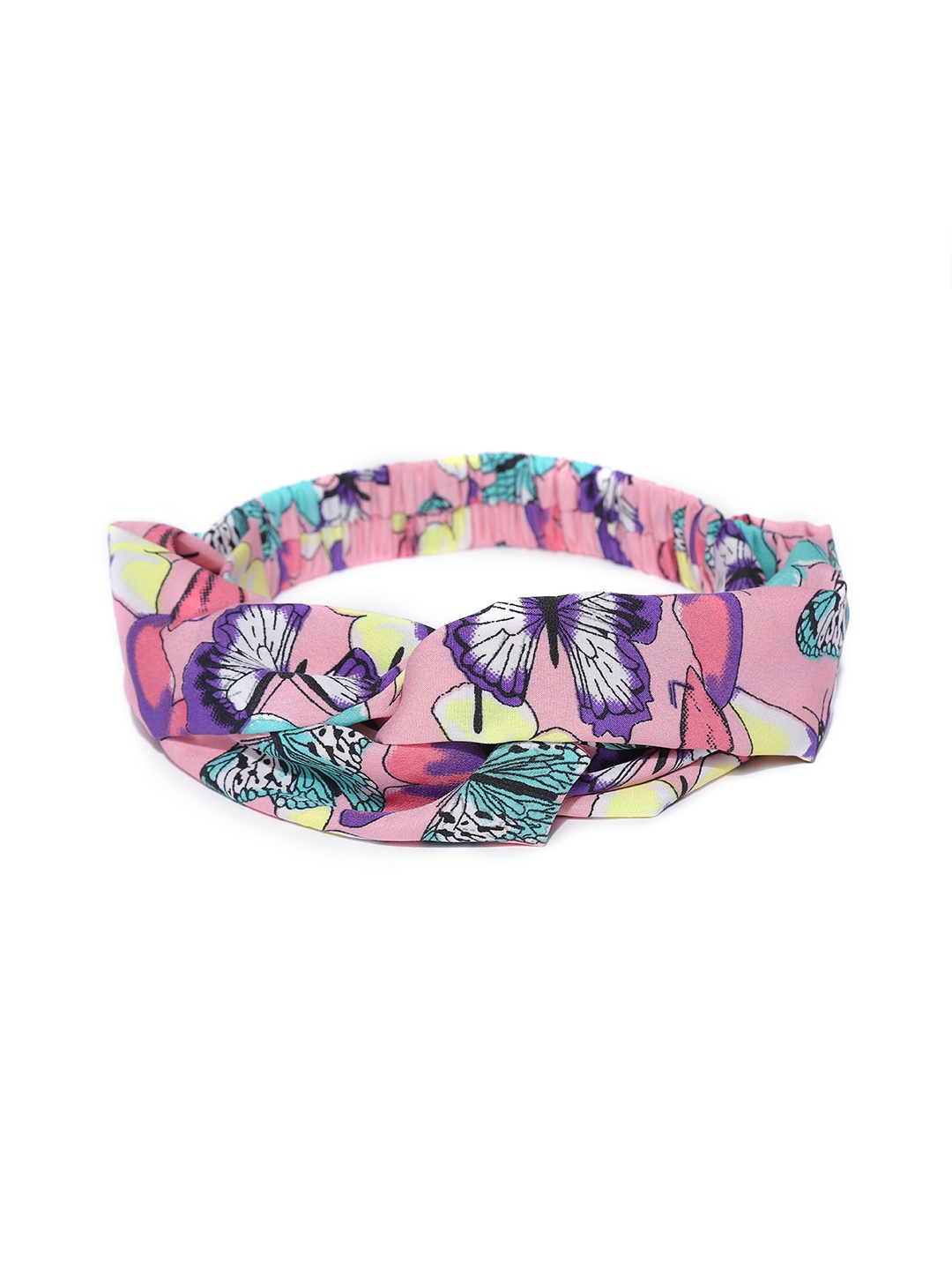 

Blueberry Women Pink & Sea Green Butterfly Print Hairband with Knot Detail