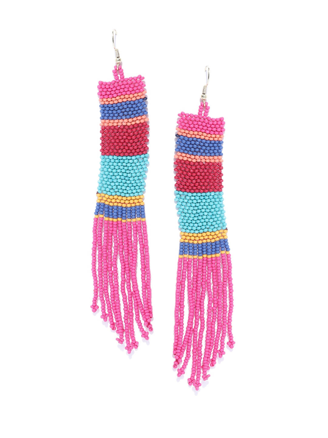 

Blueberry Multicoloured Beaded Contemporary Drop Earrings, Multi
