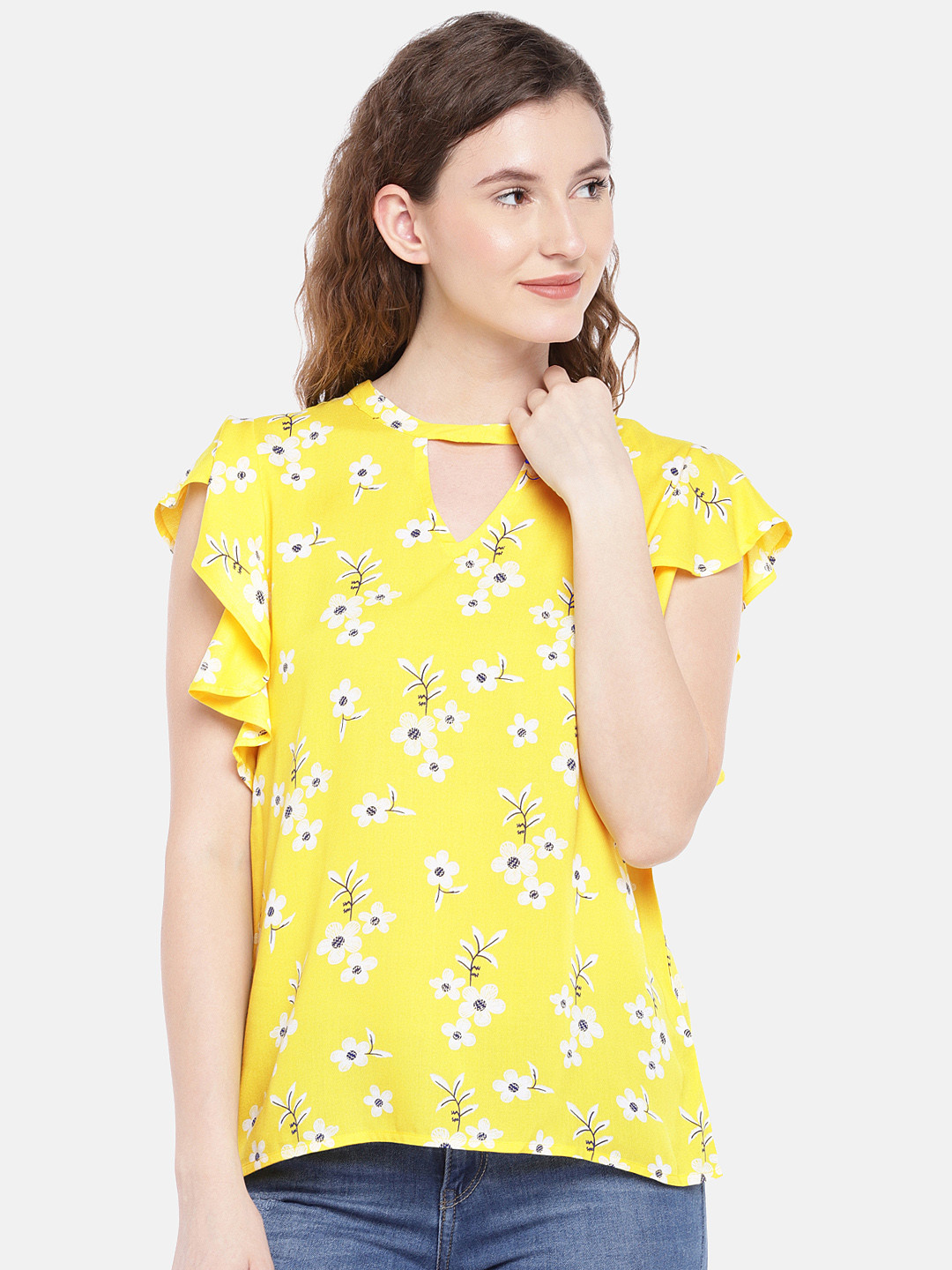 

Globus Women Yellow Printed Top