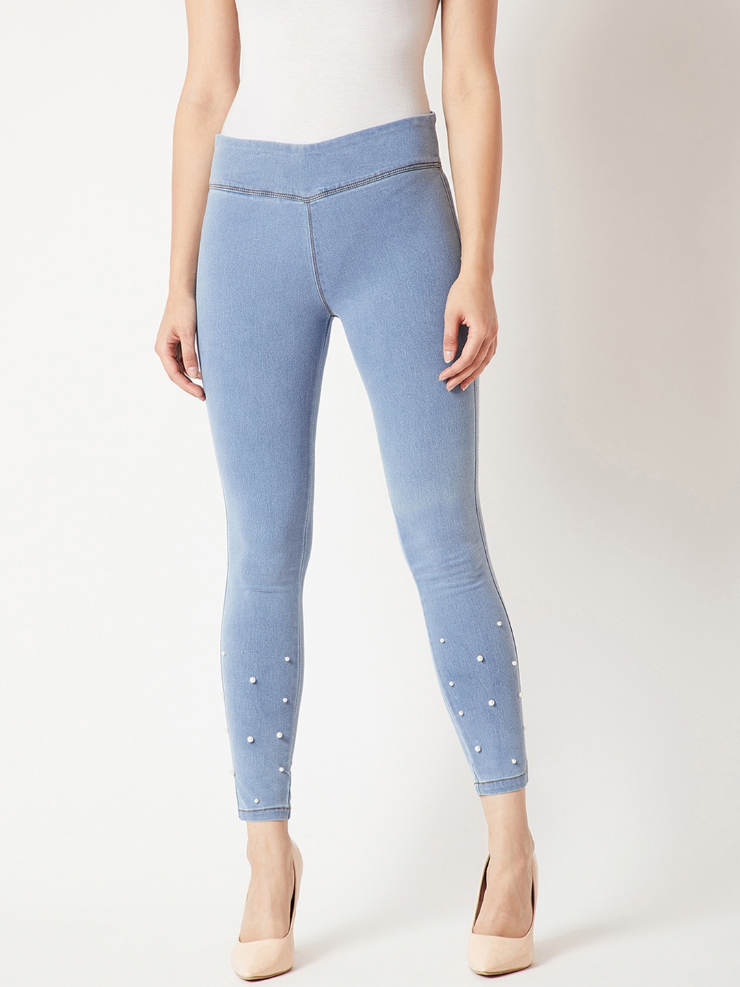 

Miss Chase Women Blue Solid Skinny-Fit Jeggings